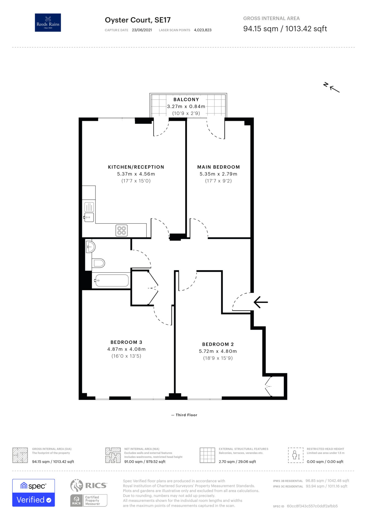 Floorplan of 3 bedroom Flat to rent, Crampton Street, London, SE17