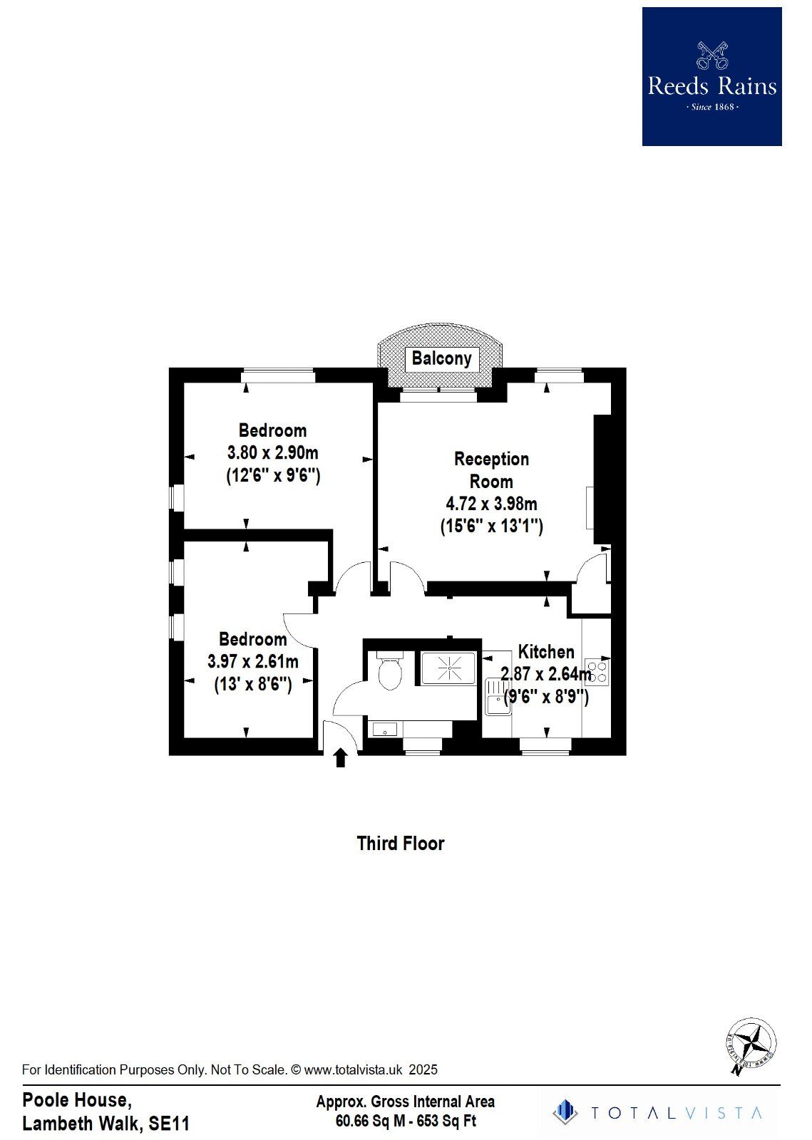 Floorplan of 2 bedroom  Flat to rent, Lambeth Walk, London, SE11