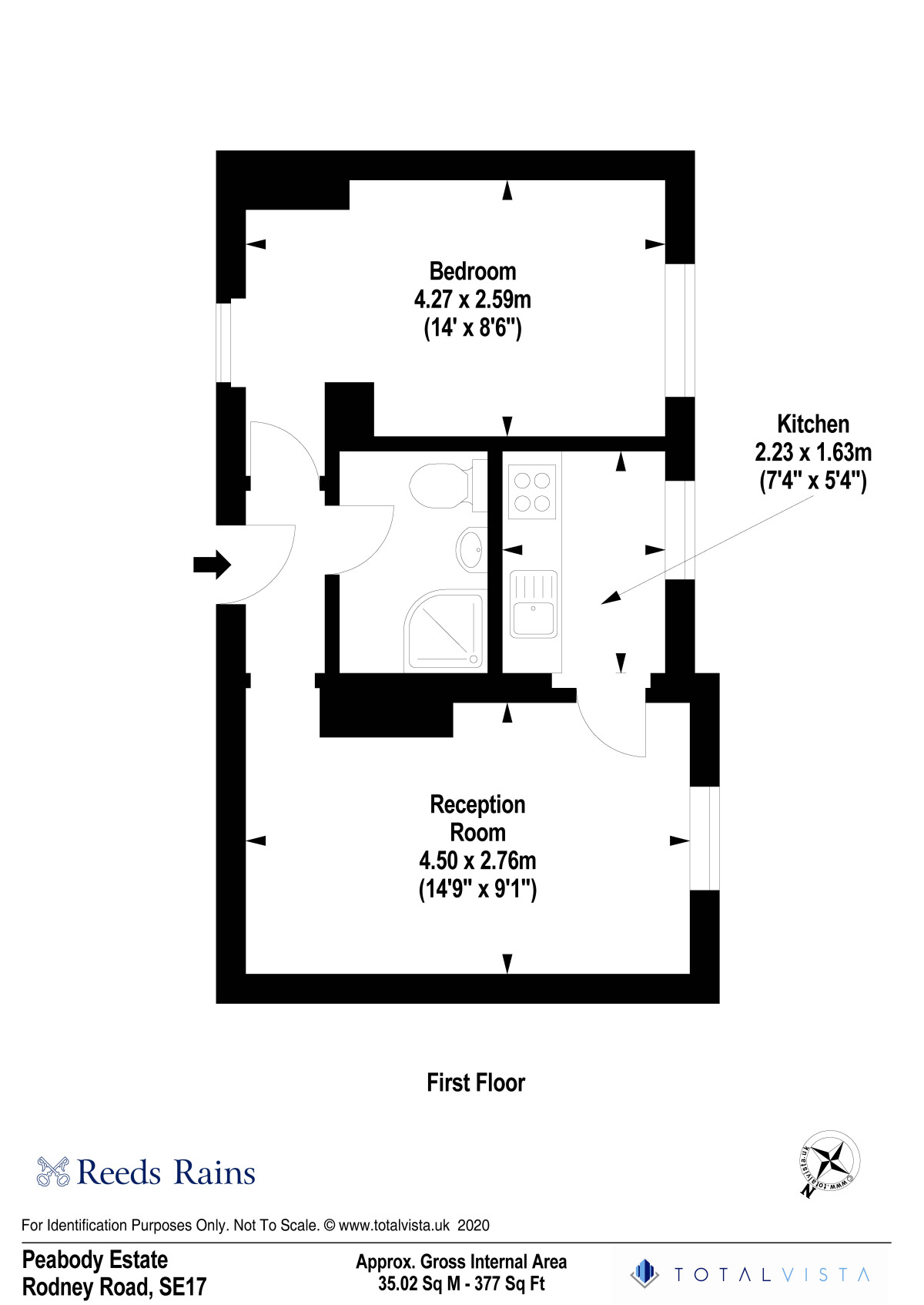 Floorplan of 1 bedroom Flat to rent, Peabody Estate Rodney Road, London, SE17