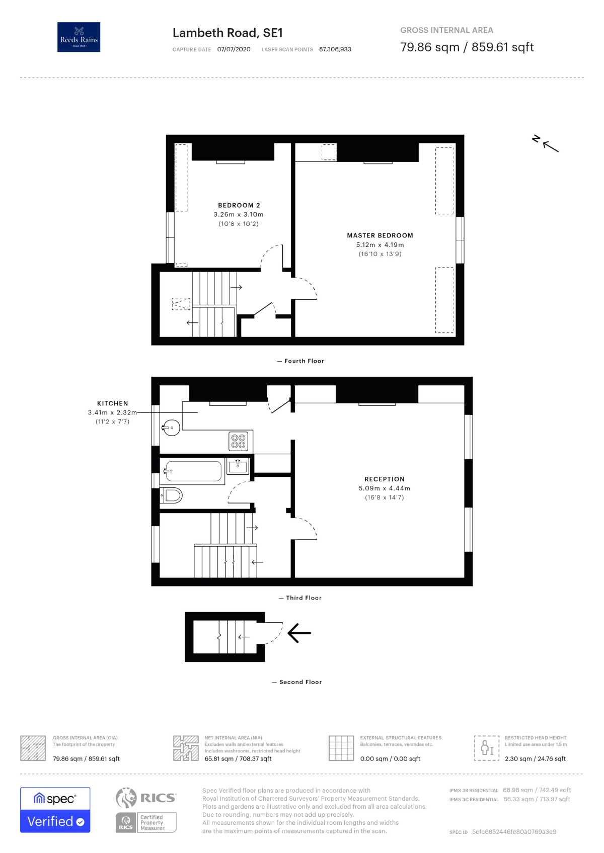 Floorplan of 2 bedroom  Flat to rent, Lambeth Road, London, SE1