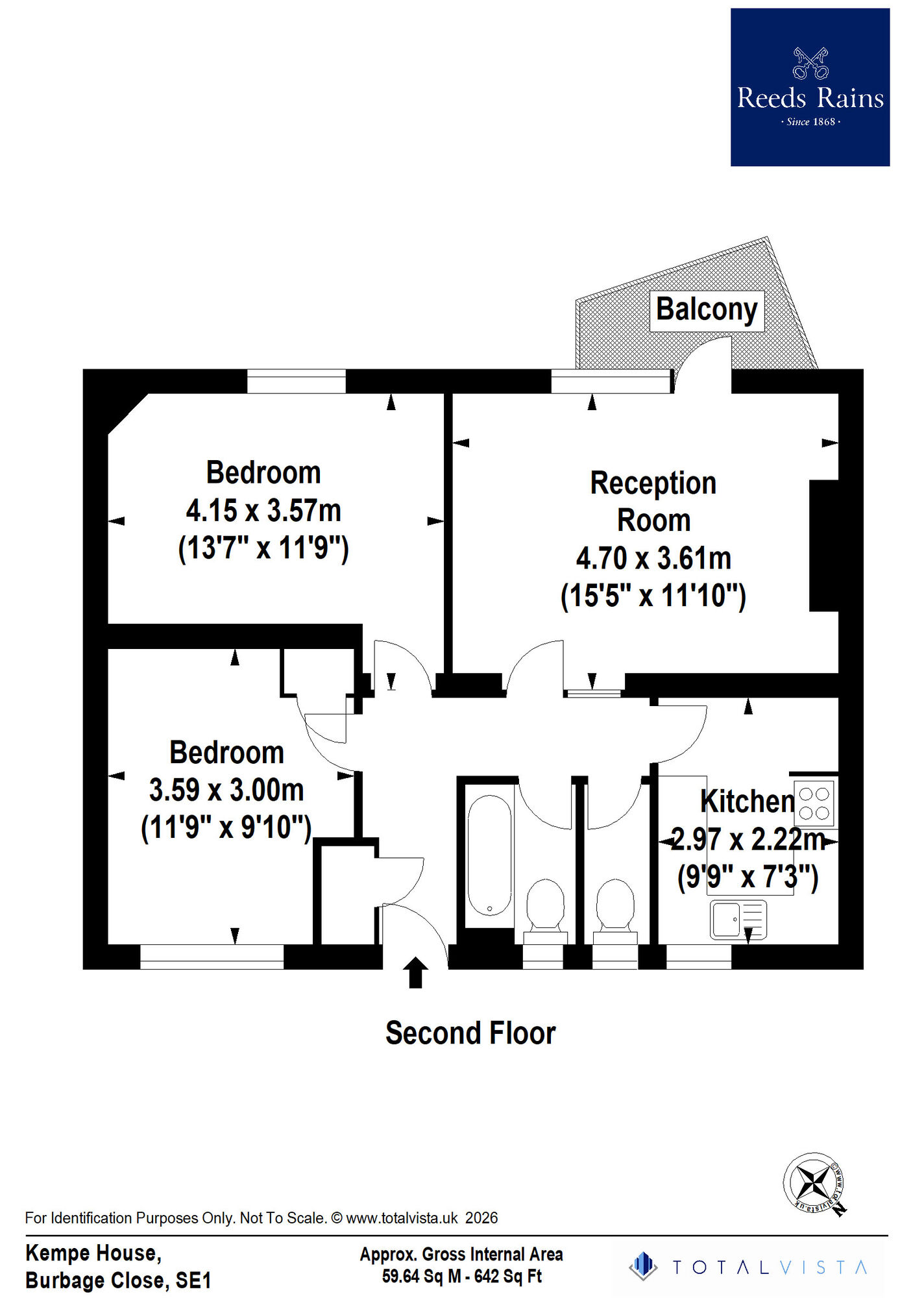 Floorplan of 2 bedroom Flat for sale, Burbage Close, London, SE1