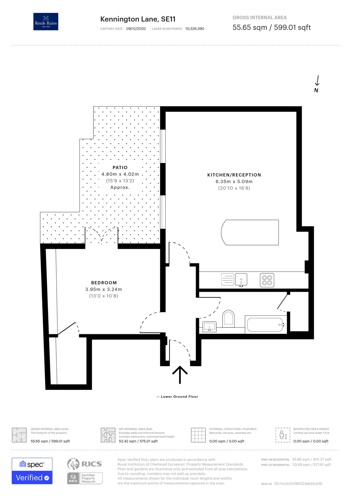 Floorplan of 1 bedroom  Flat to rent, Kennington Lane, London, SE11