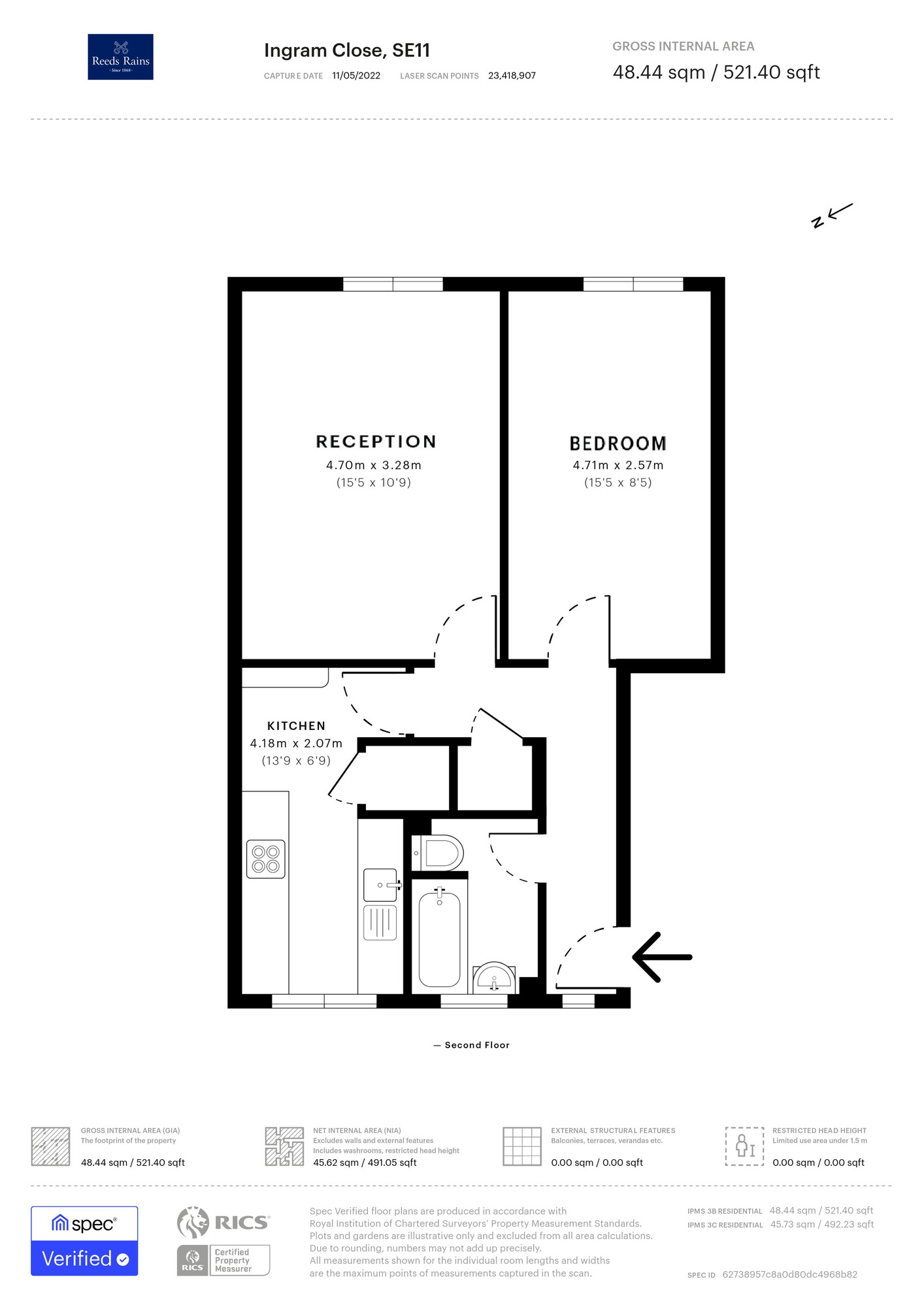 Floorplan of 1 bedroom  Flat for sale, Ingram Close, London, SE11
