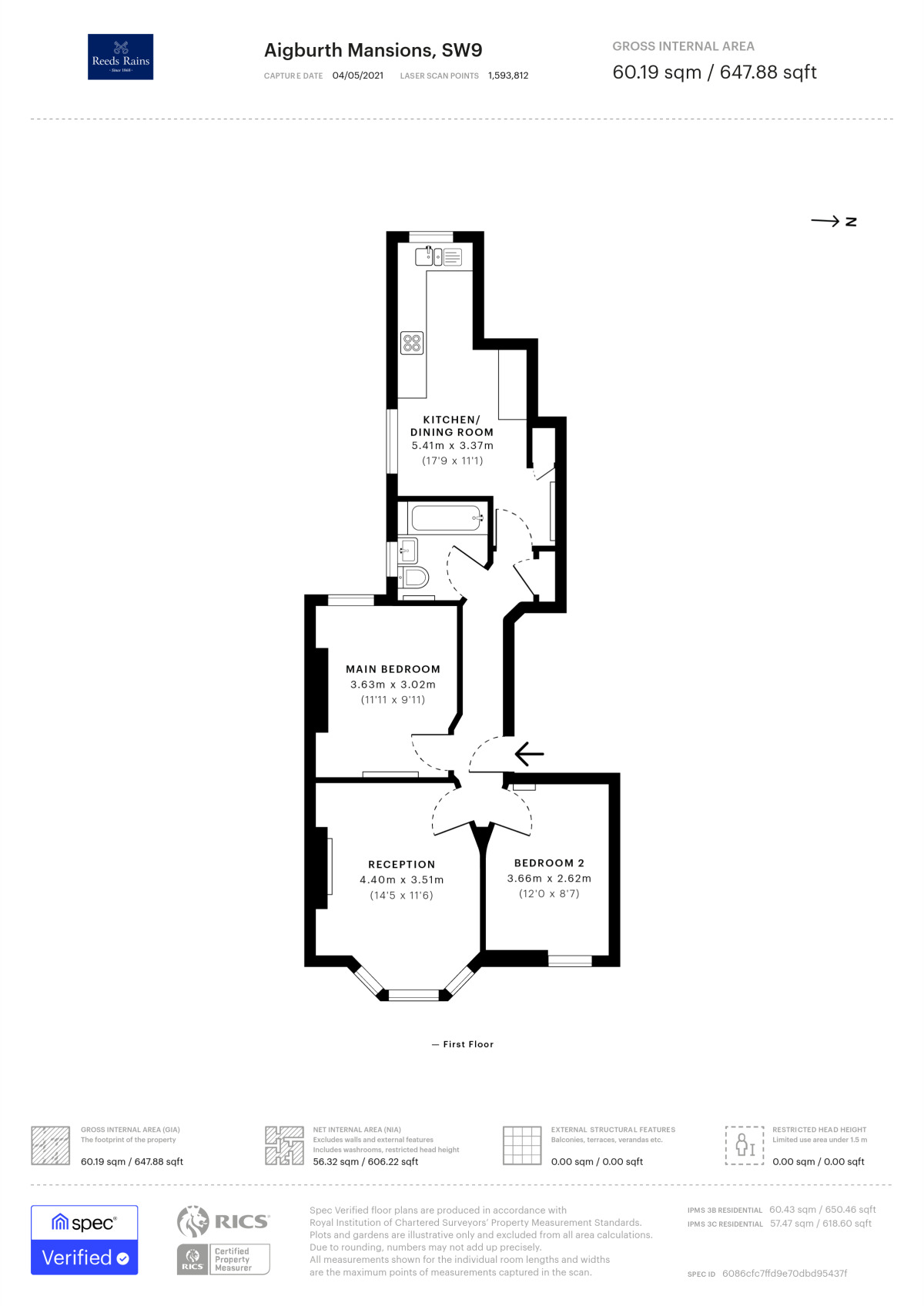 Floorplan of 2 bedroom  Flat to rent, Mowll Street, London, SW9