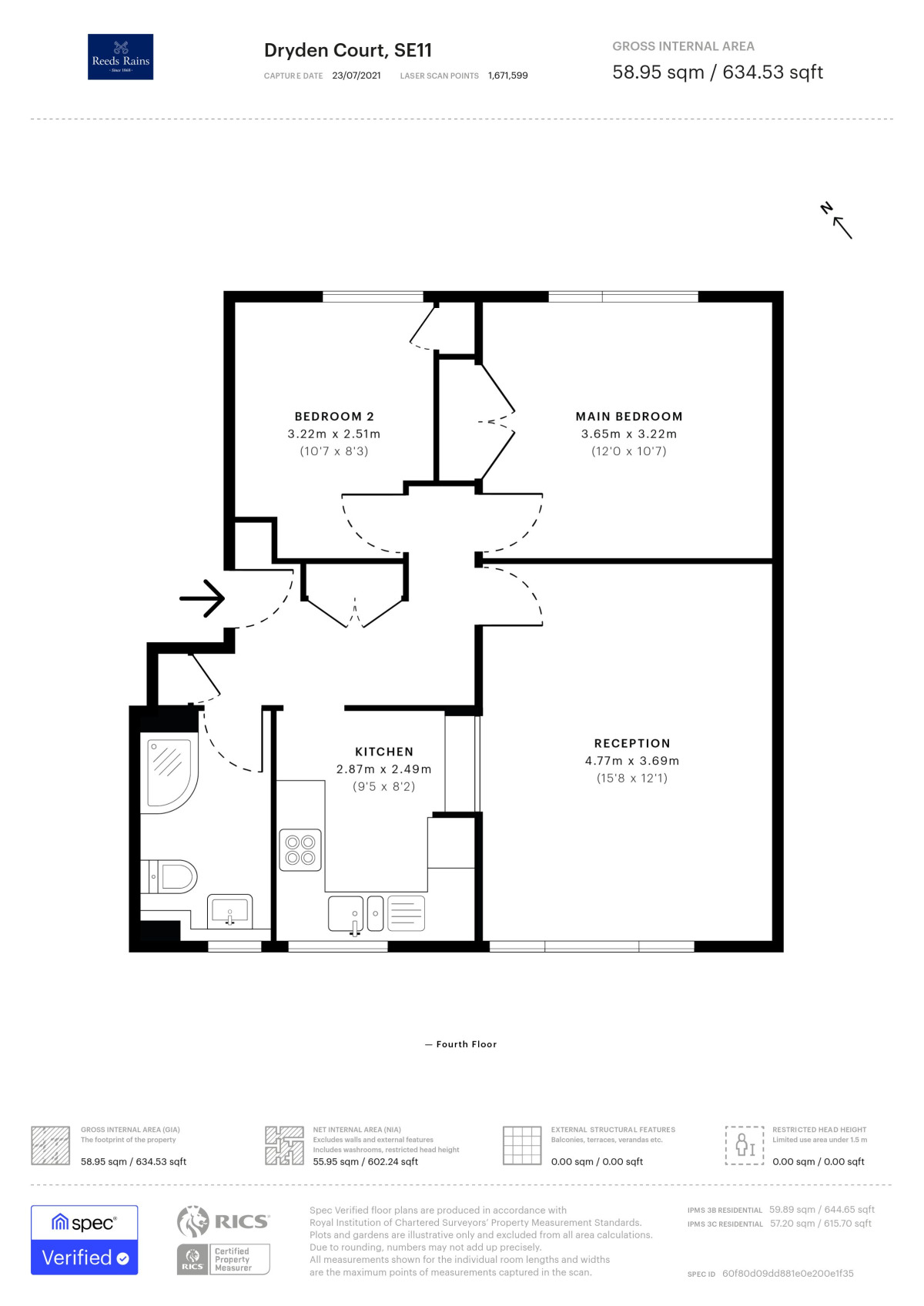 Floorplan of 2 bedroom Flat to rent, Renfrew Road, London, SE11