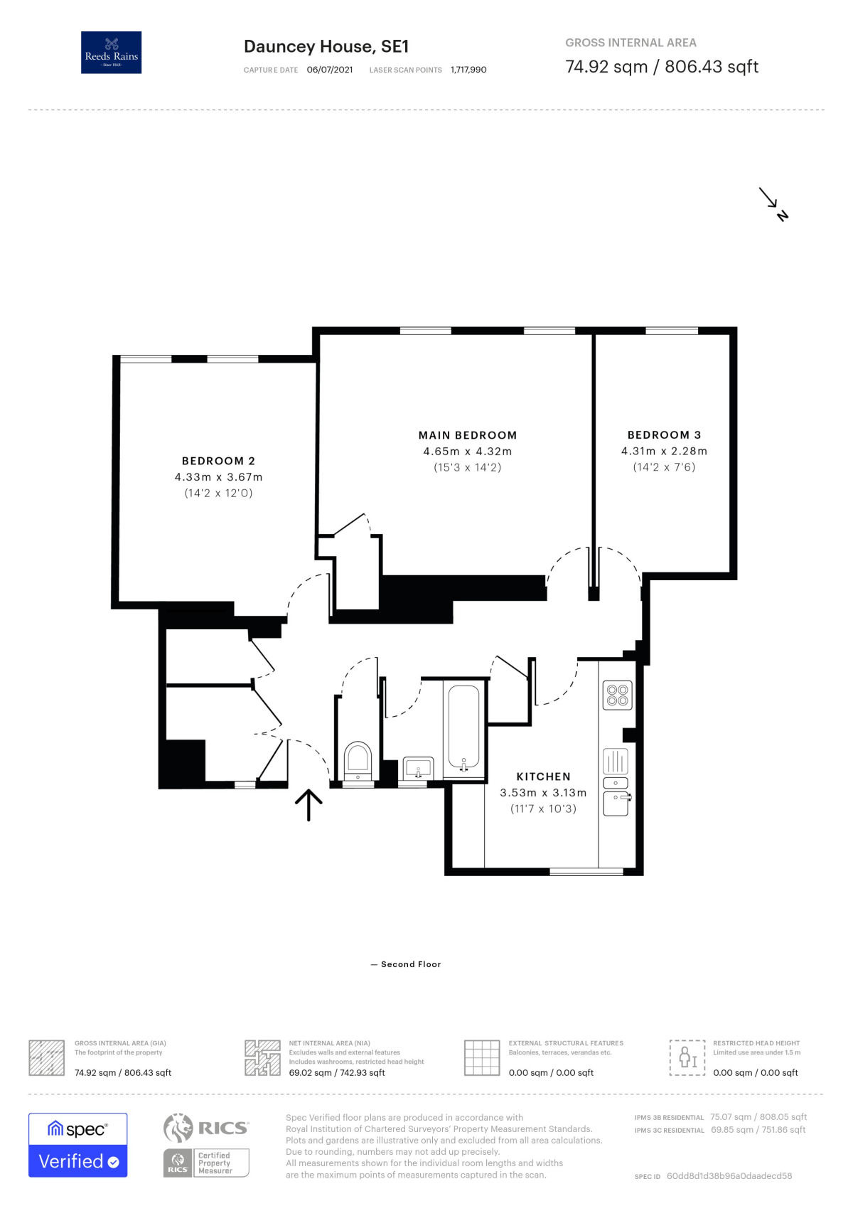 Floorplan of 2 bedroom Flat to rent, Webber Row, London, SE1