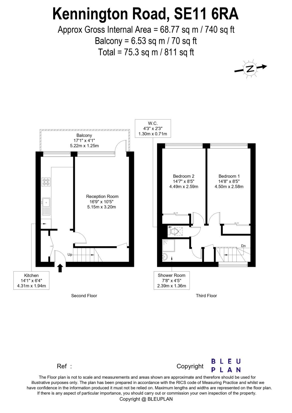 Floorplan of 3 bedroom Flat to rent, Kennington Road, London, SE11