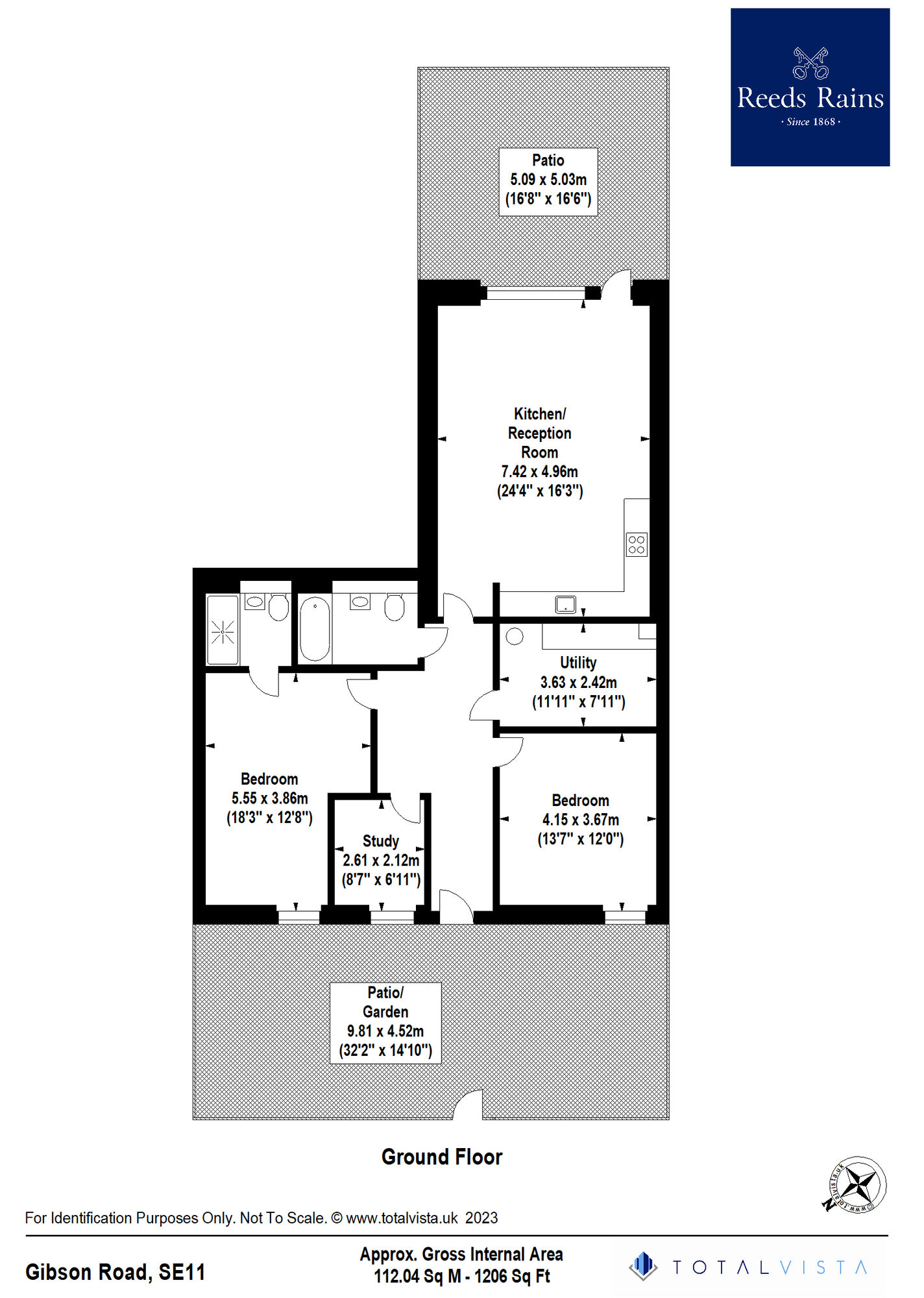 Floorplan of 2 bedroom  Flat to rent, Gibson Road, London, SE11