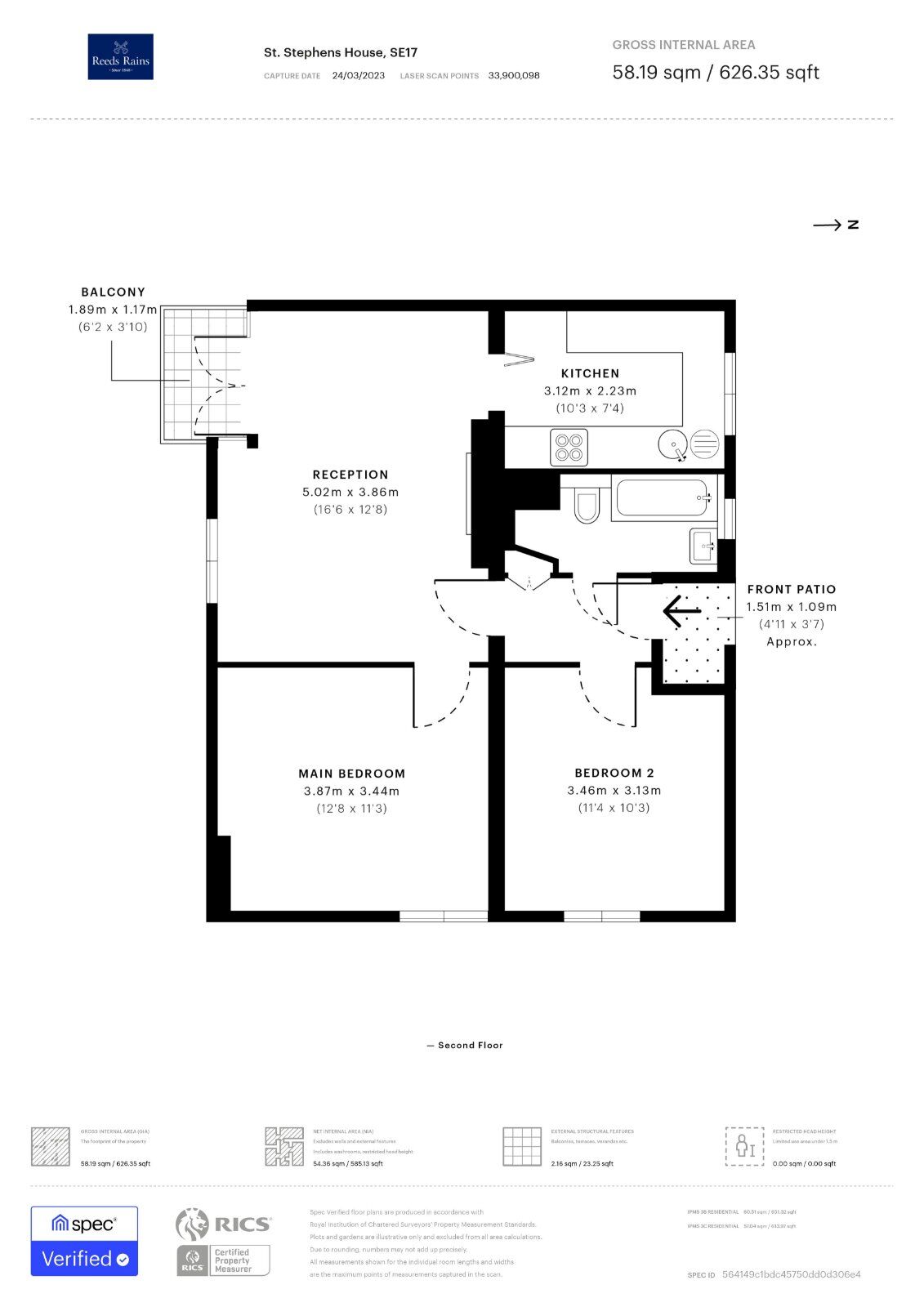 Floorplan of 2 bedroom  Flat to rent, Phelp Street, London, SE17