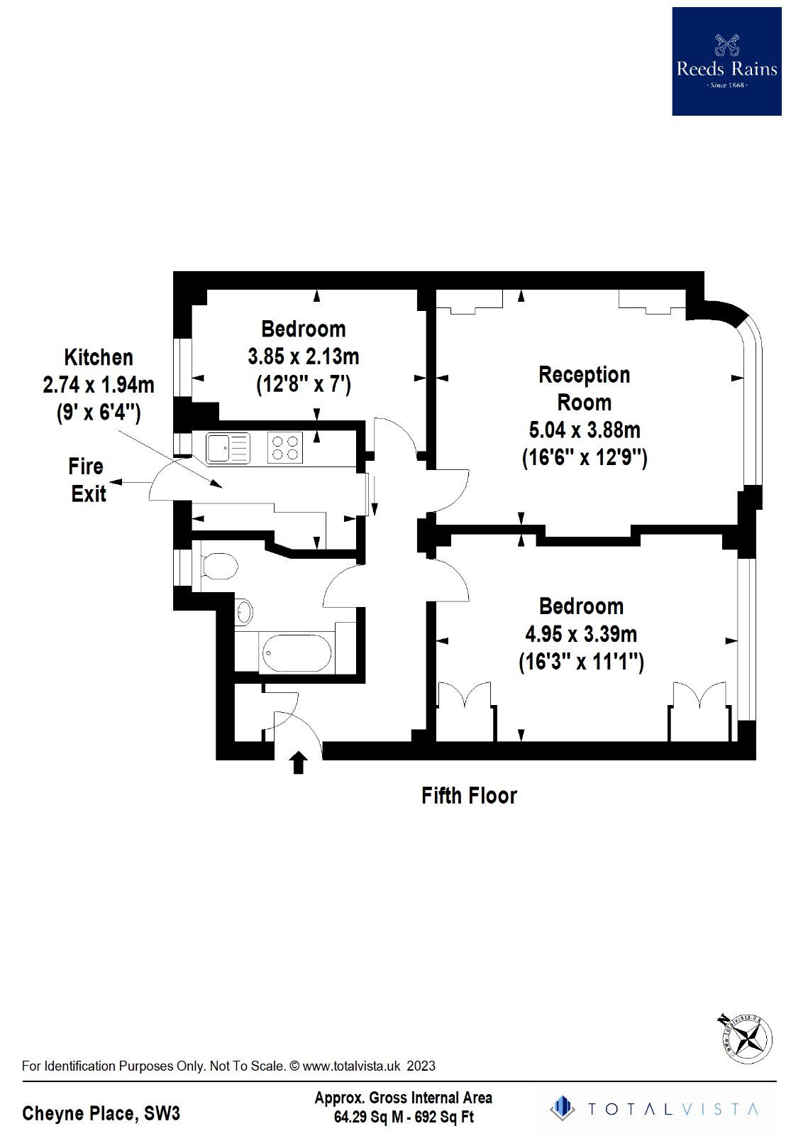 Floorplan of 2 bedroom  Flat to rent, Cheyne Place, London, SW3