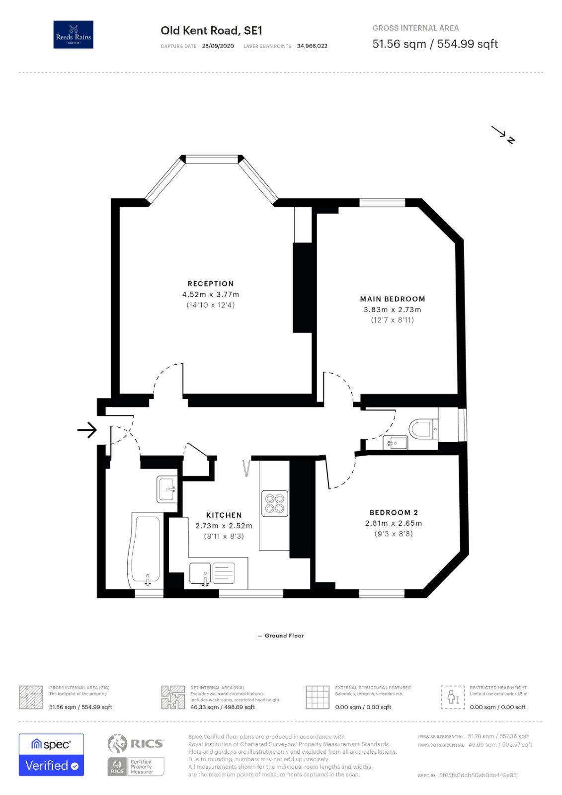 Floorplan of 2 bedroom  Flat for sale, Old Kent Road, London, SE1