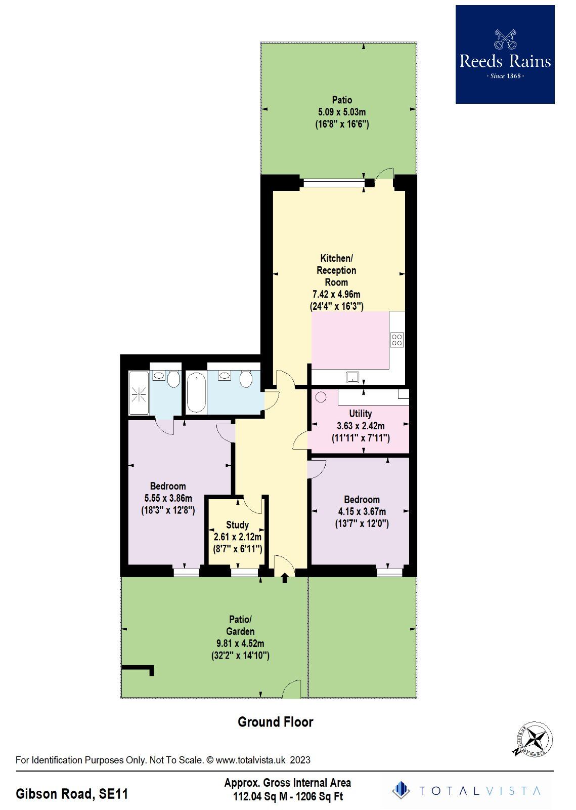 Floorplan of 2 bedroom Flat to rent, Gibson Road, London, SE11