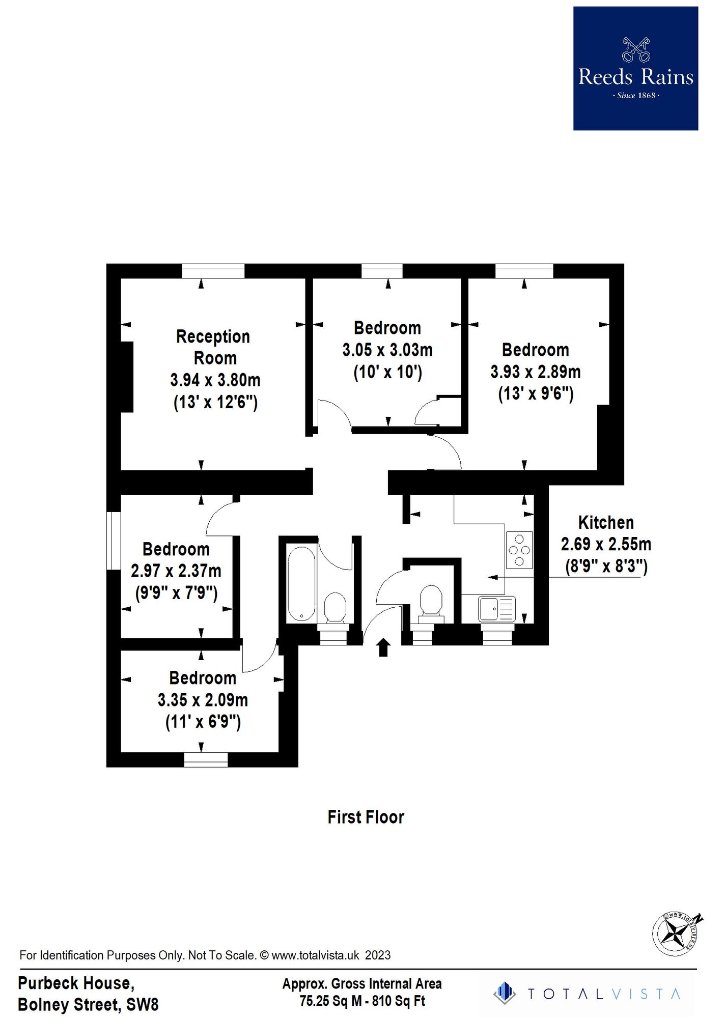 Floorplan of 4 bedroom  Flat for sale, Bolney Street, London, SW8