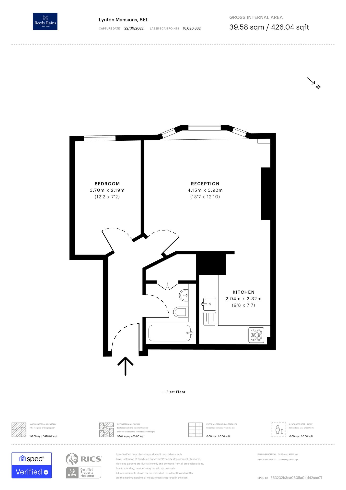 Floorplan of 1 bedroom  Flat to rent, McAuley Close, London, SE1