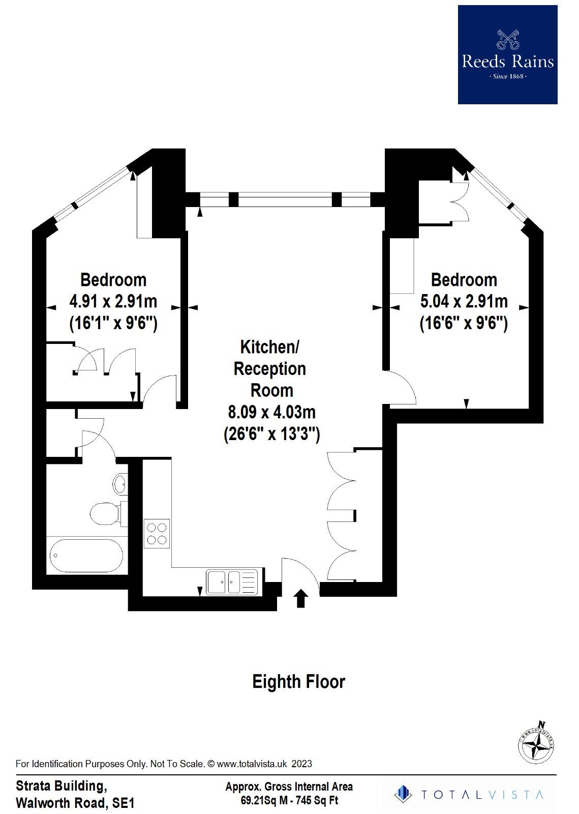 Floorplan of 2 bedroom  Flat for sale, Walworth Road, London, SE1