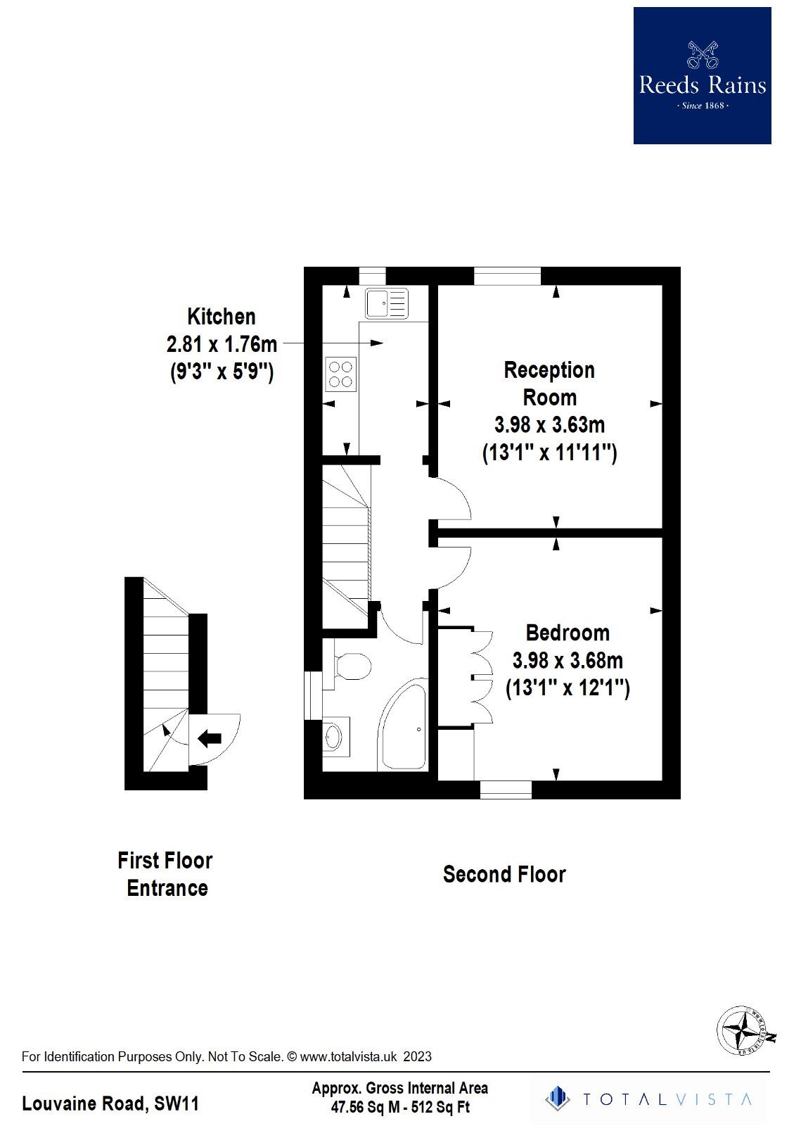Floorplan of 1 bedroom  Flat to rent, Louvaine Road, London, SW11