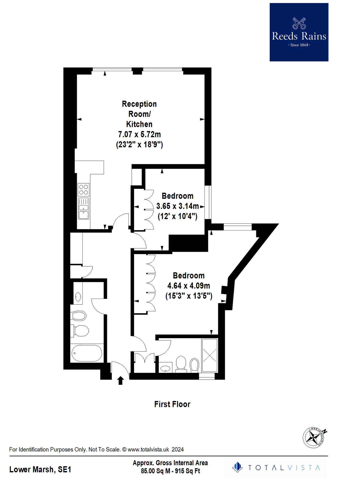 Floorplan of 2 bedroom  Flat for sale, Lower Marsh, London, SE1