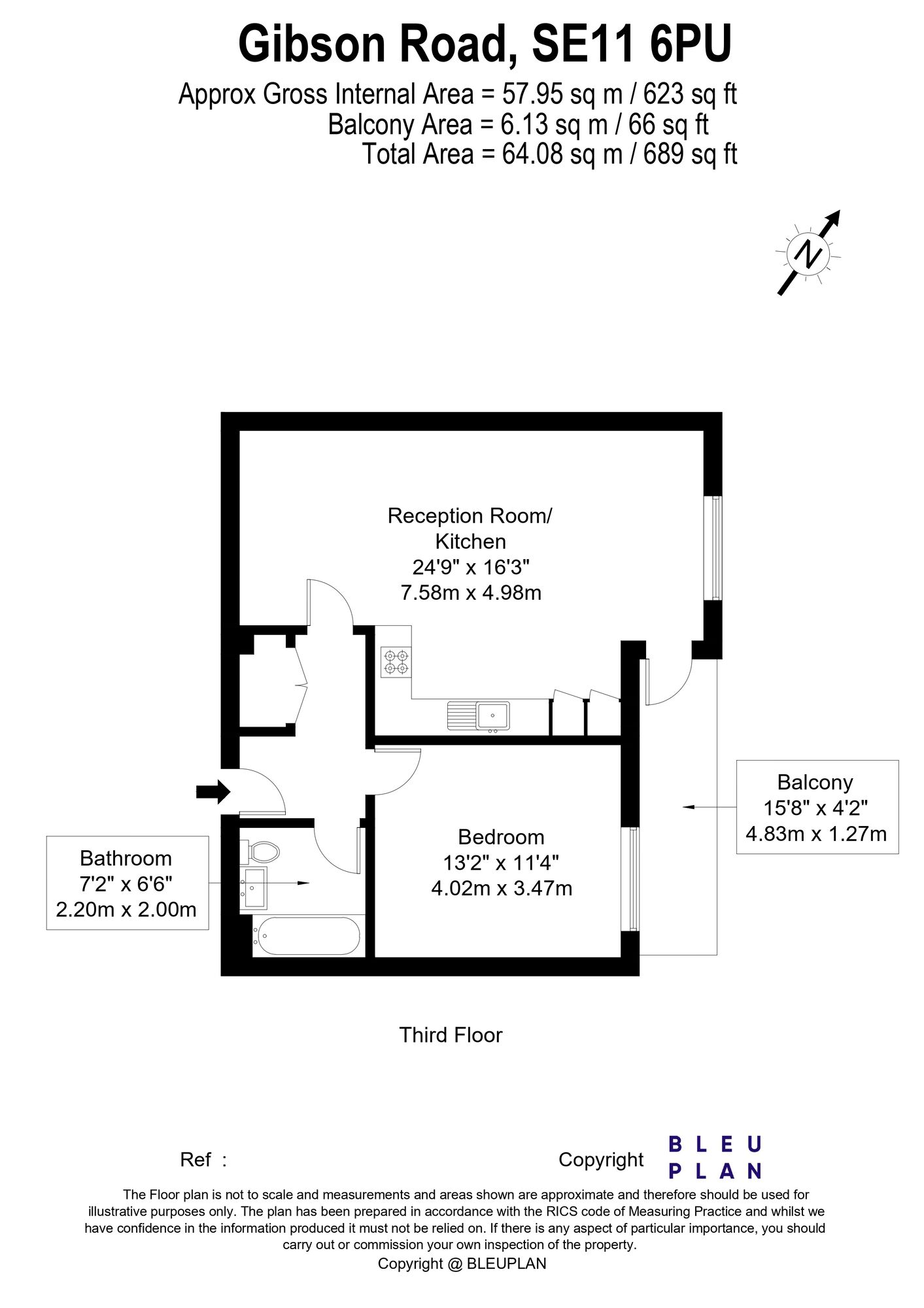 Floorplan of 1 bedroom  Flat for sale, Gibson Road, London, SE11