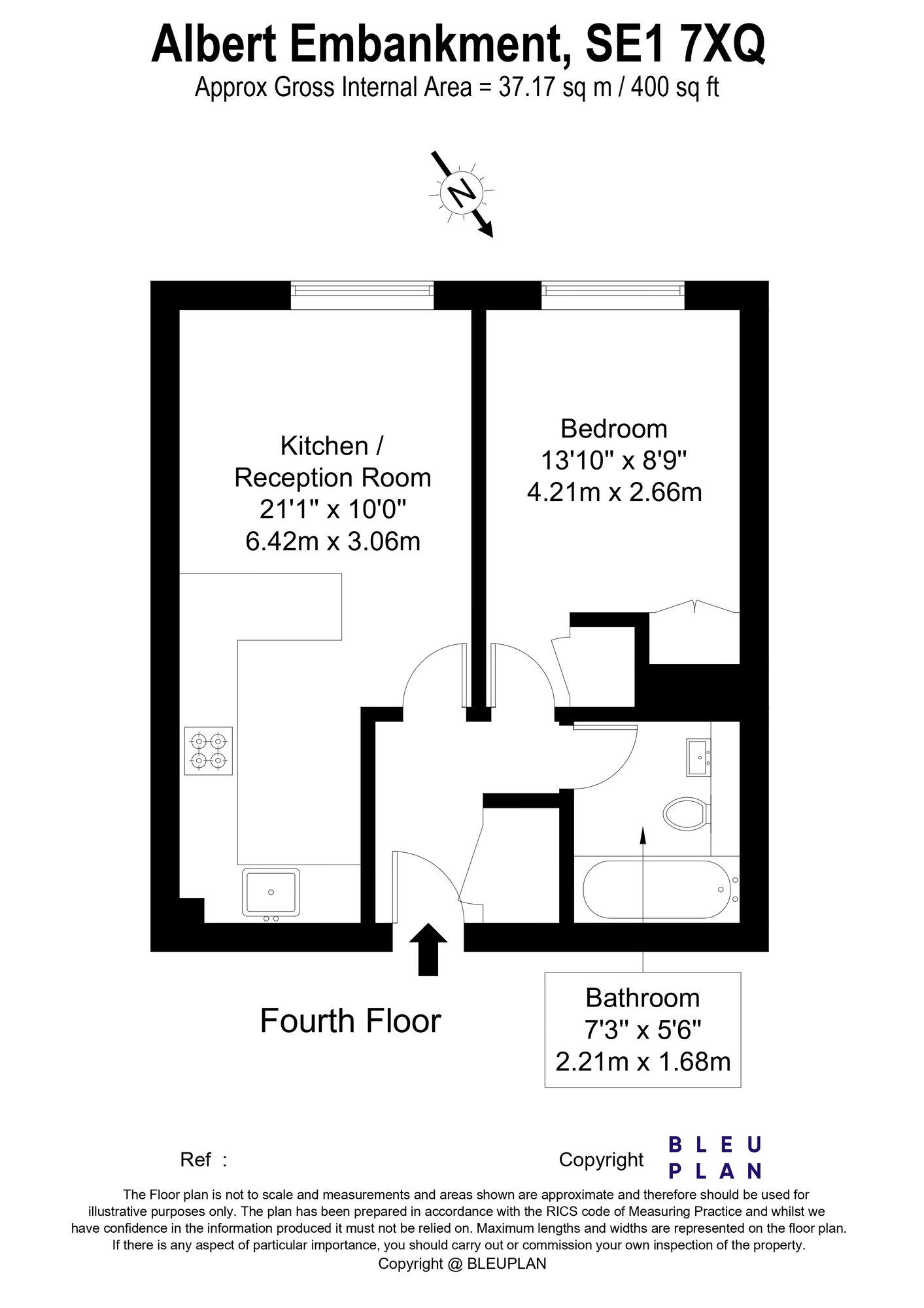 Floorplan of 1 bedroom  Flat to rent, Albert Embankment, London, SE1