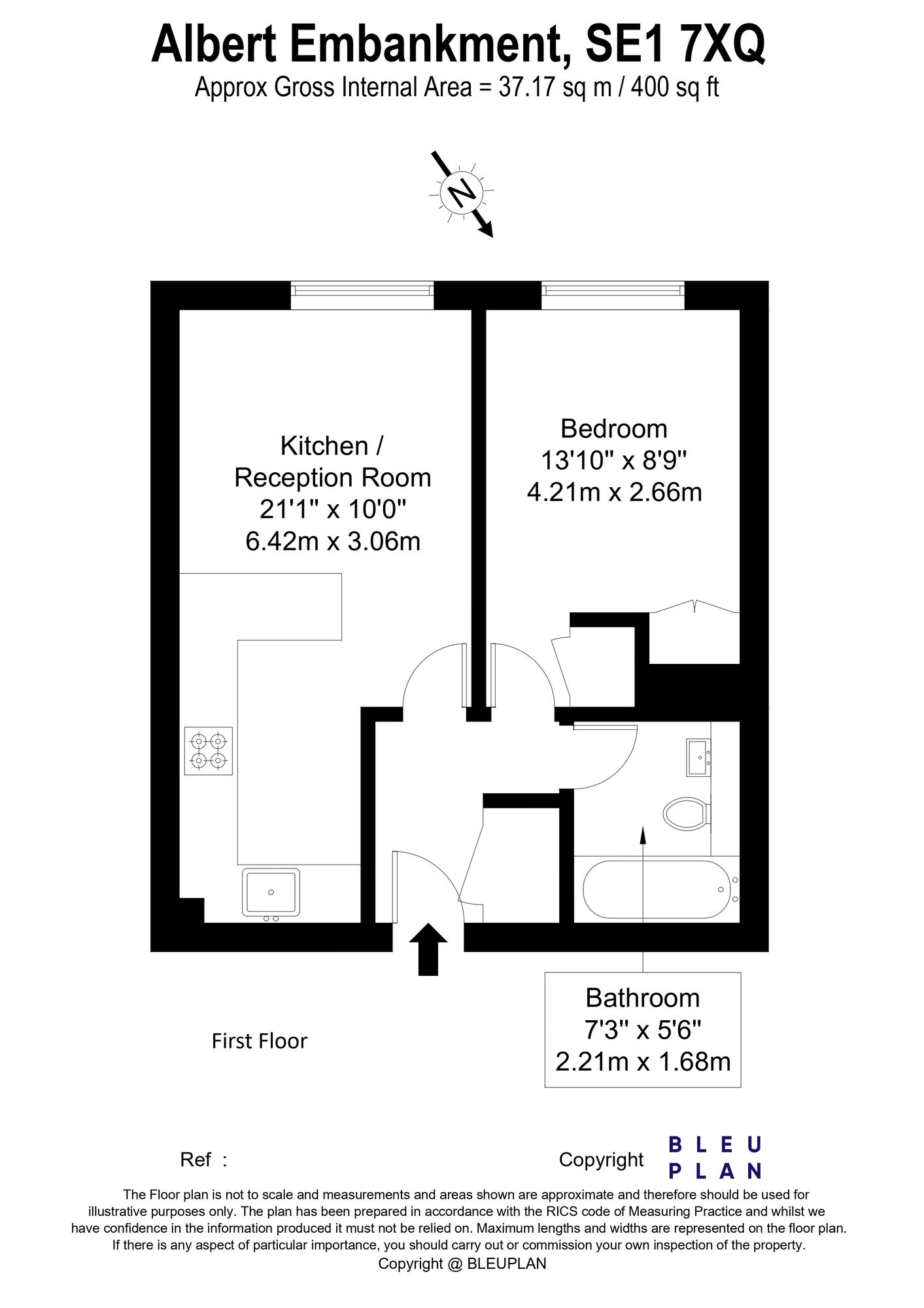 Floorplan of 1 bedroom  Flat to rent, Albert Embankment, London, SE1