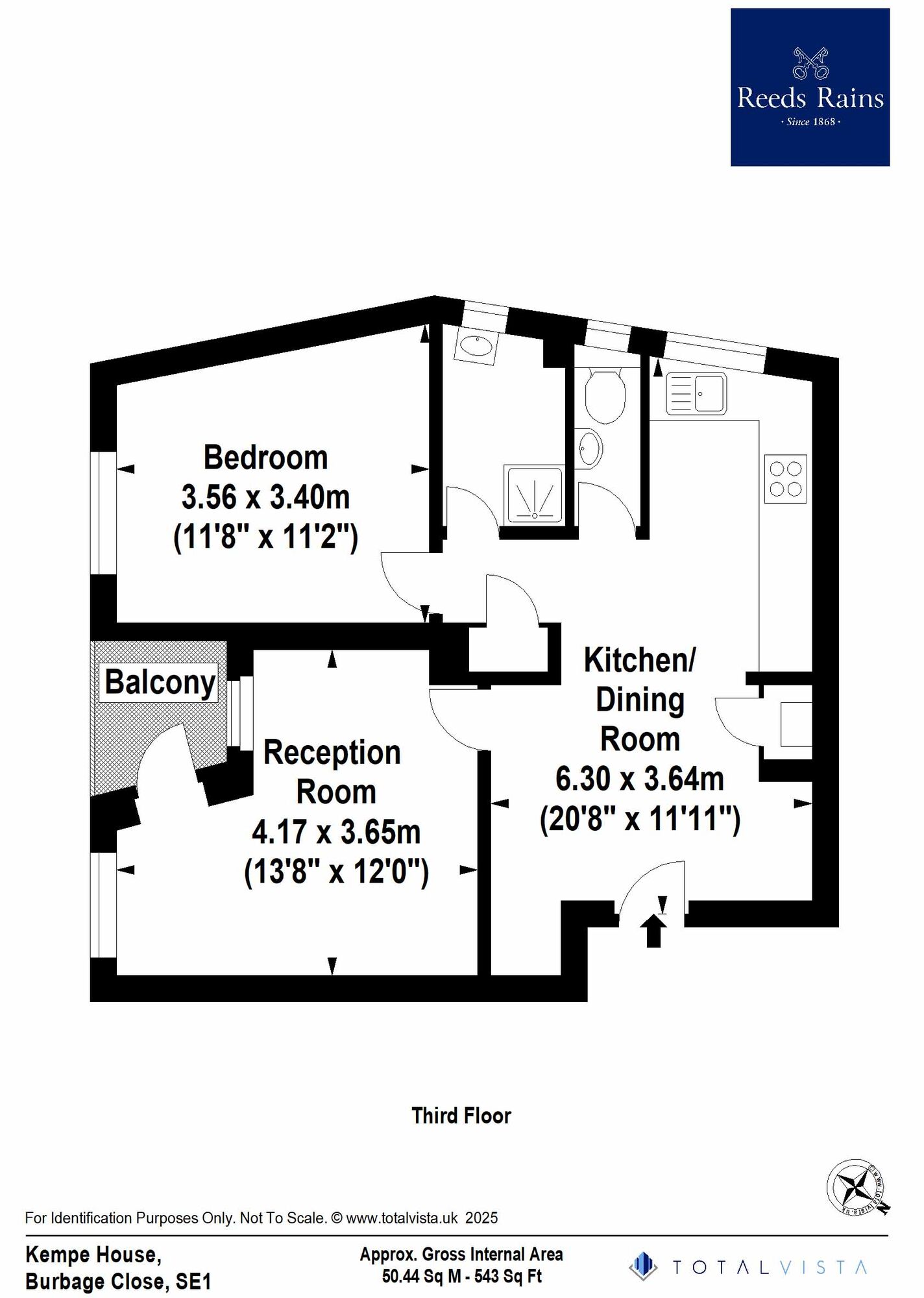 Floorplan of 1 bedroom  Flat for sale, Burbage Close, London, SE1