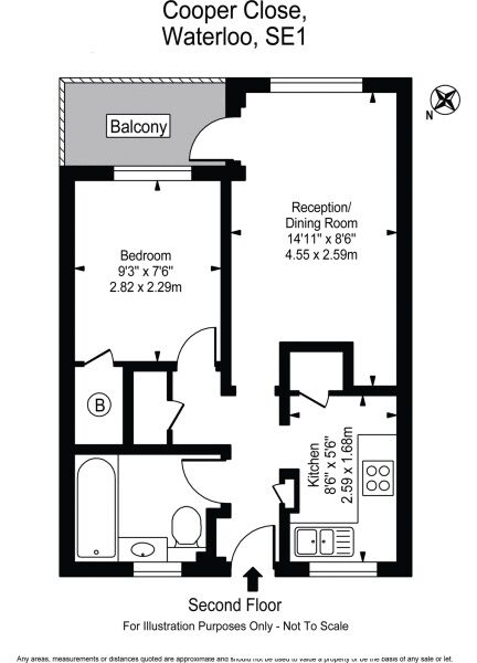 Floorplan of 1 bedroom  Flat for sale, Cooper Close, London, SE1