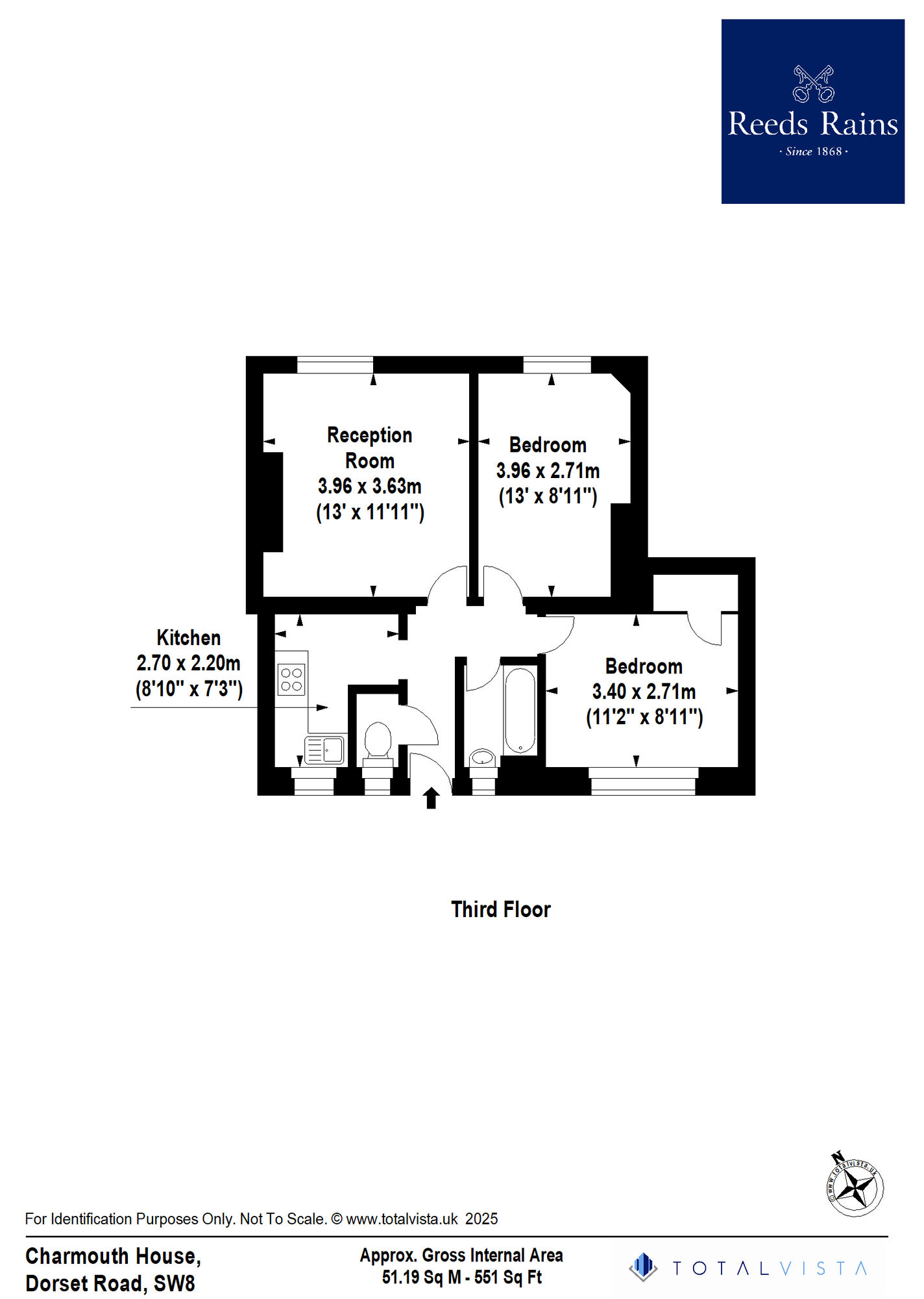 Floorplan of 2 bedroom  Flat for sale, Dorset Road, London, SW8