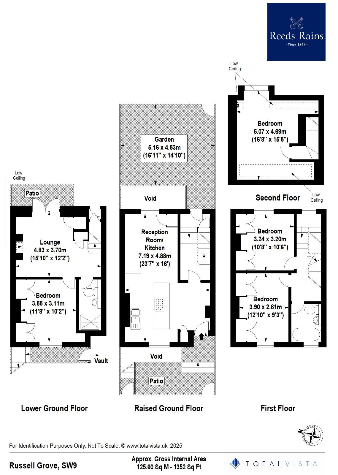 Floorplan of 4 bedroom End Terrace House to rent, Russell Grove, London, SW9
