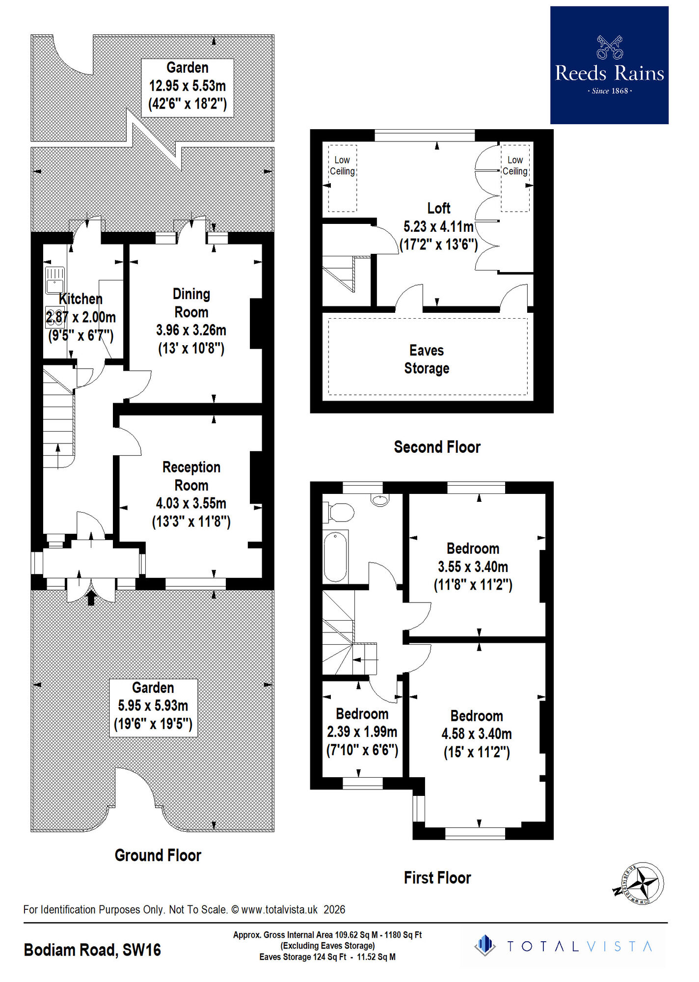 Floorplan of 3 bedroom Mid Terrace House for sale, Bodiam Road, London, SW16