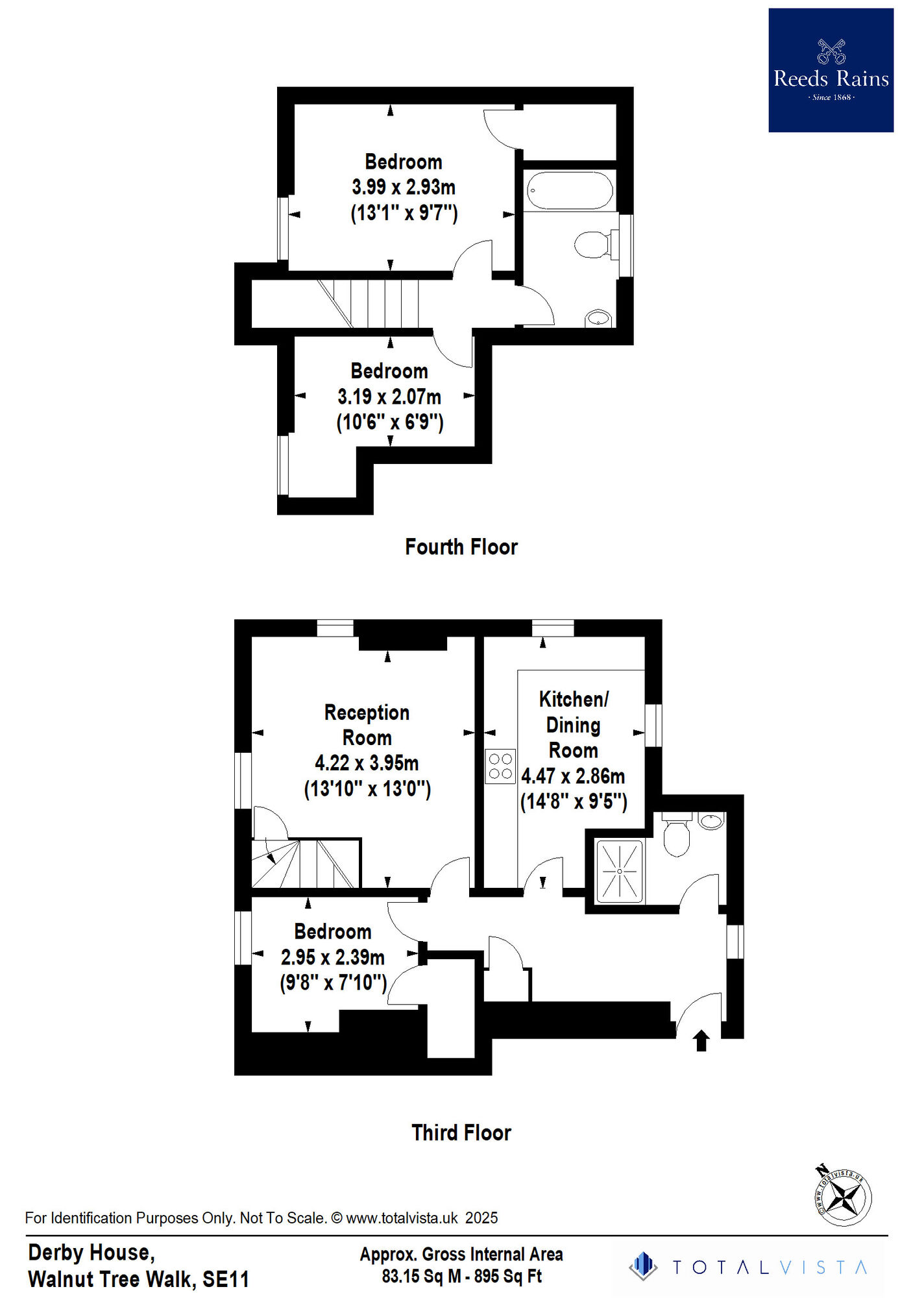 Floorplan of 3 bedroom  Flat for sale, Walnut Tree Walk, London, SE11