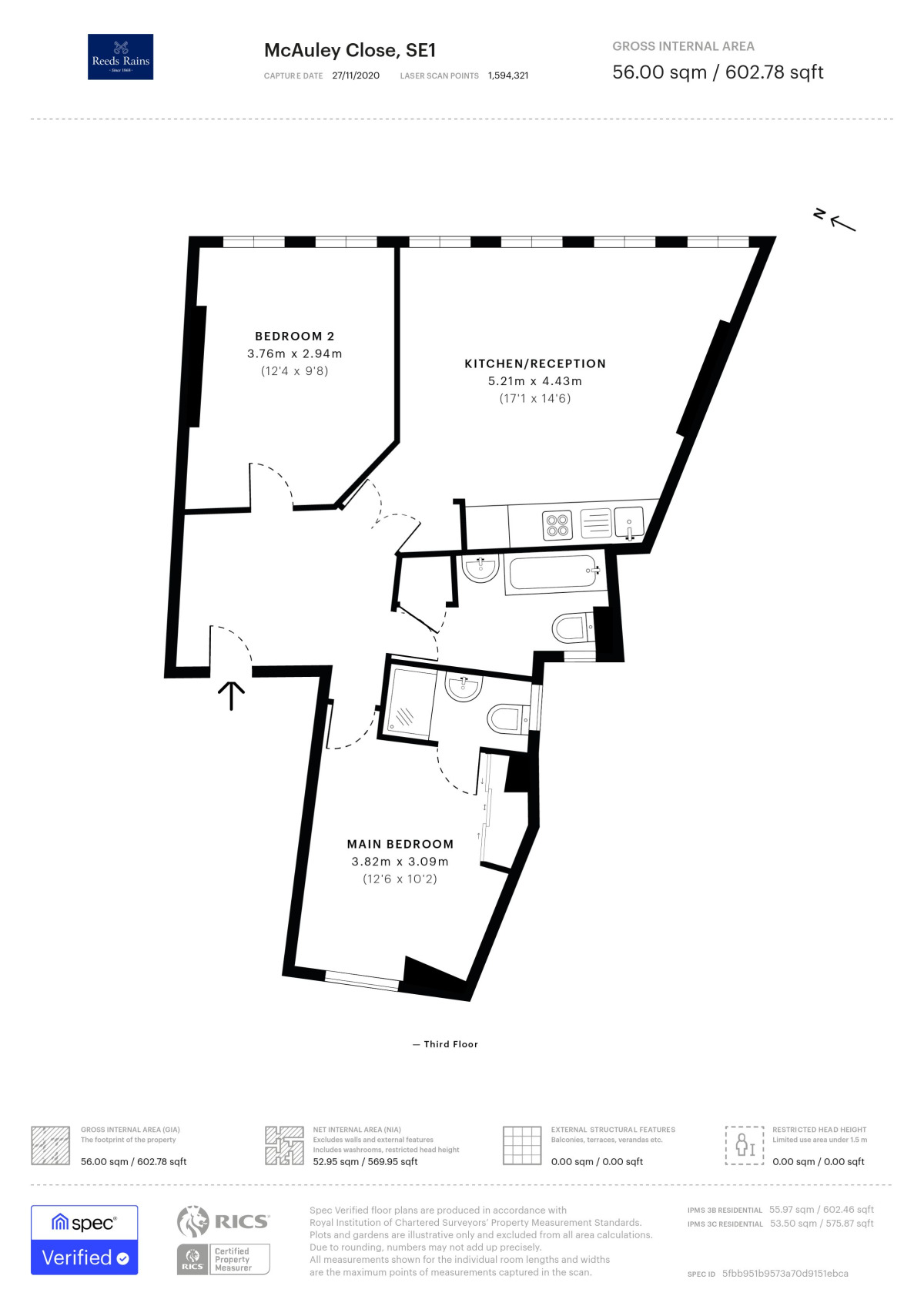 Floorplan of 2 bedroom  Flat for sale, McAuley Close, London, SE1