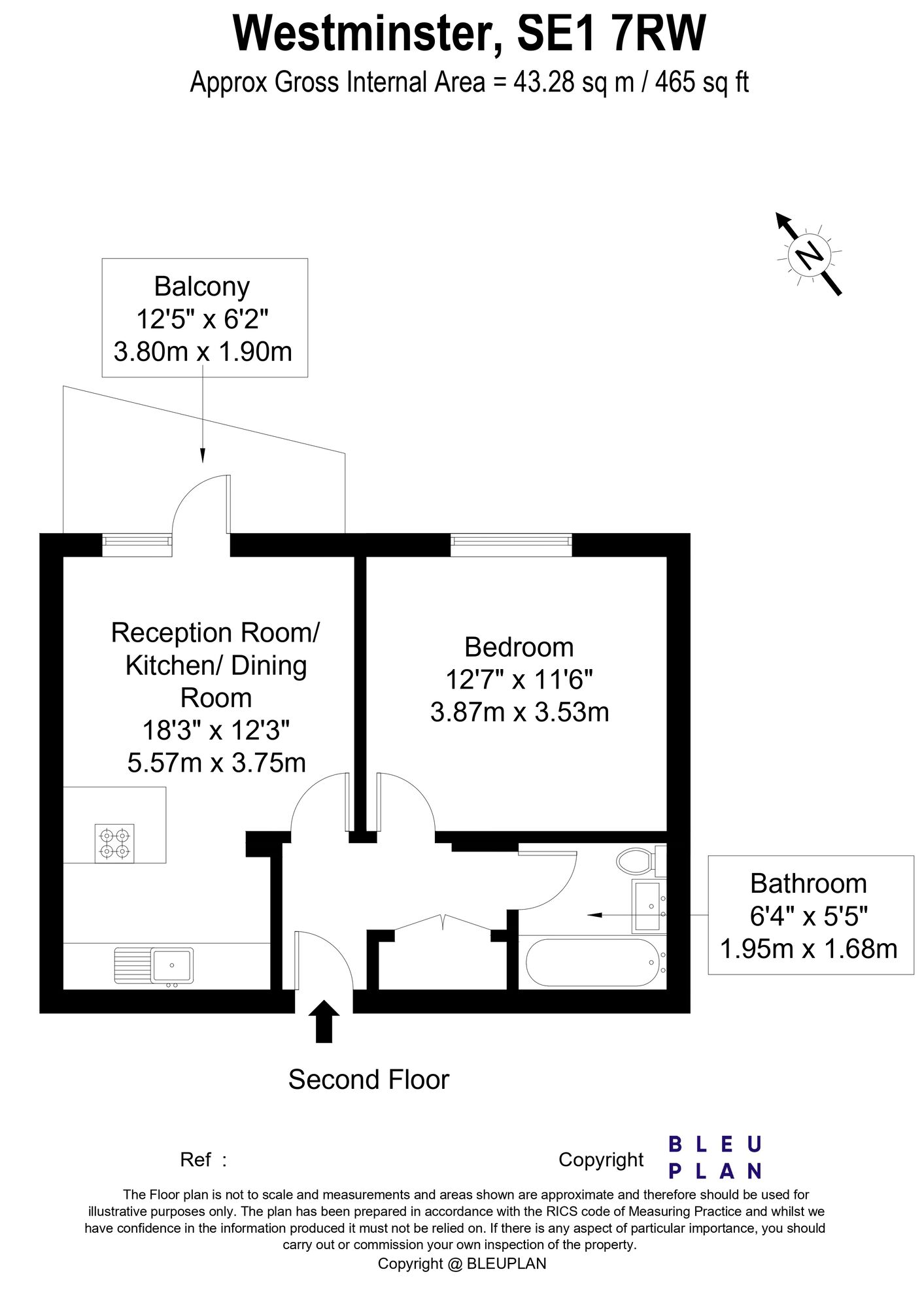 Floorplan of 1 bedroom Flat for sale, Westminster Bridge Road, London, SE1