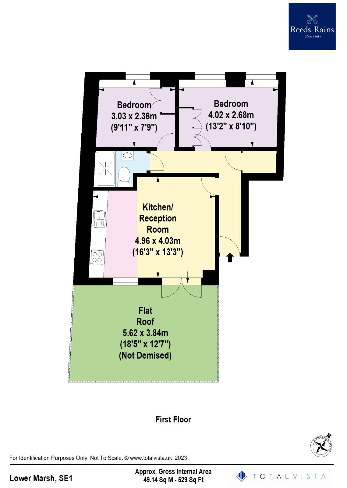 Floorplan of 2 bedroom End Terrace Flat for sale, Lower Marsh, London, SE1