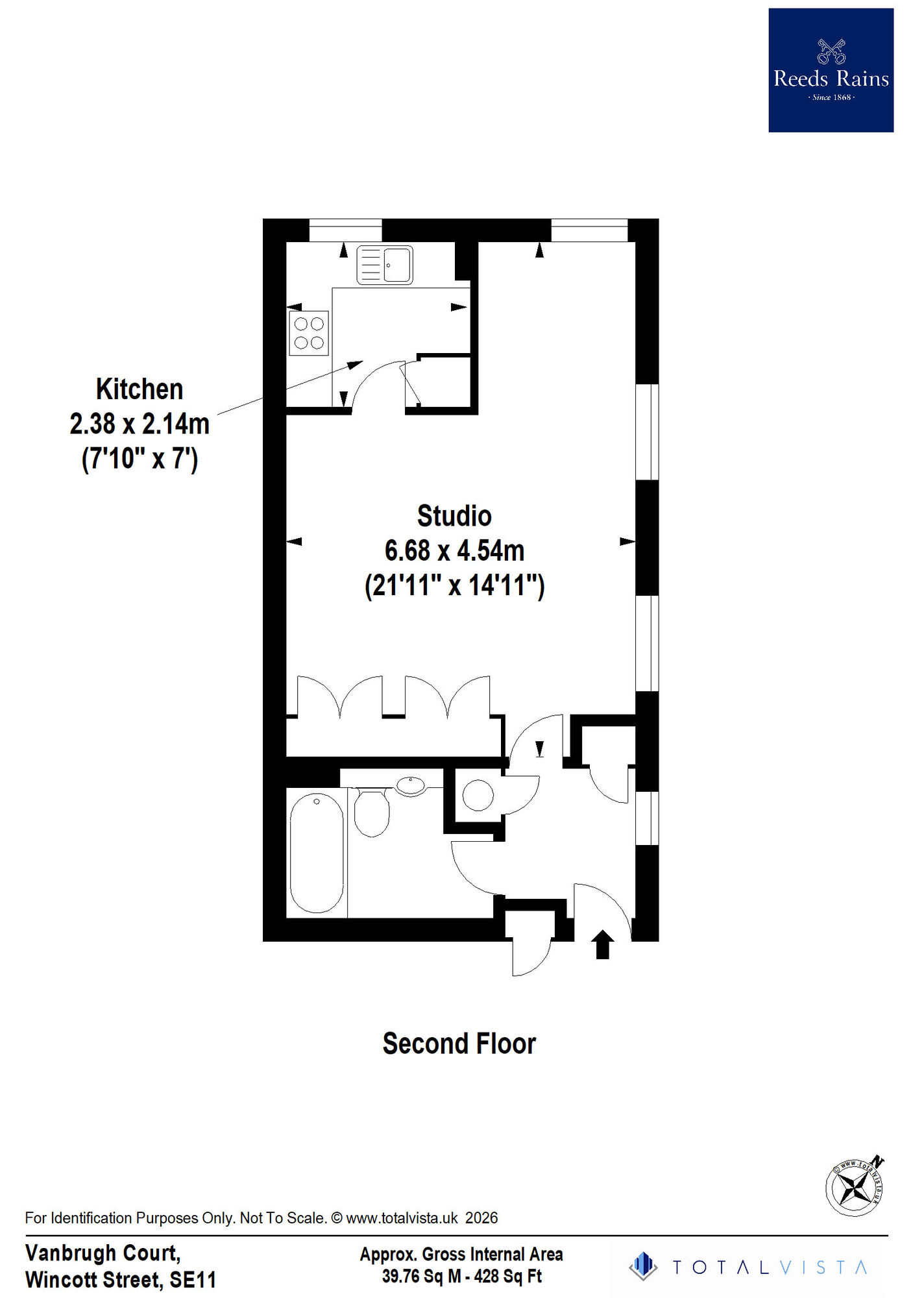 Floorplan of Flat for sale, Wincott Street, London, SE11
