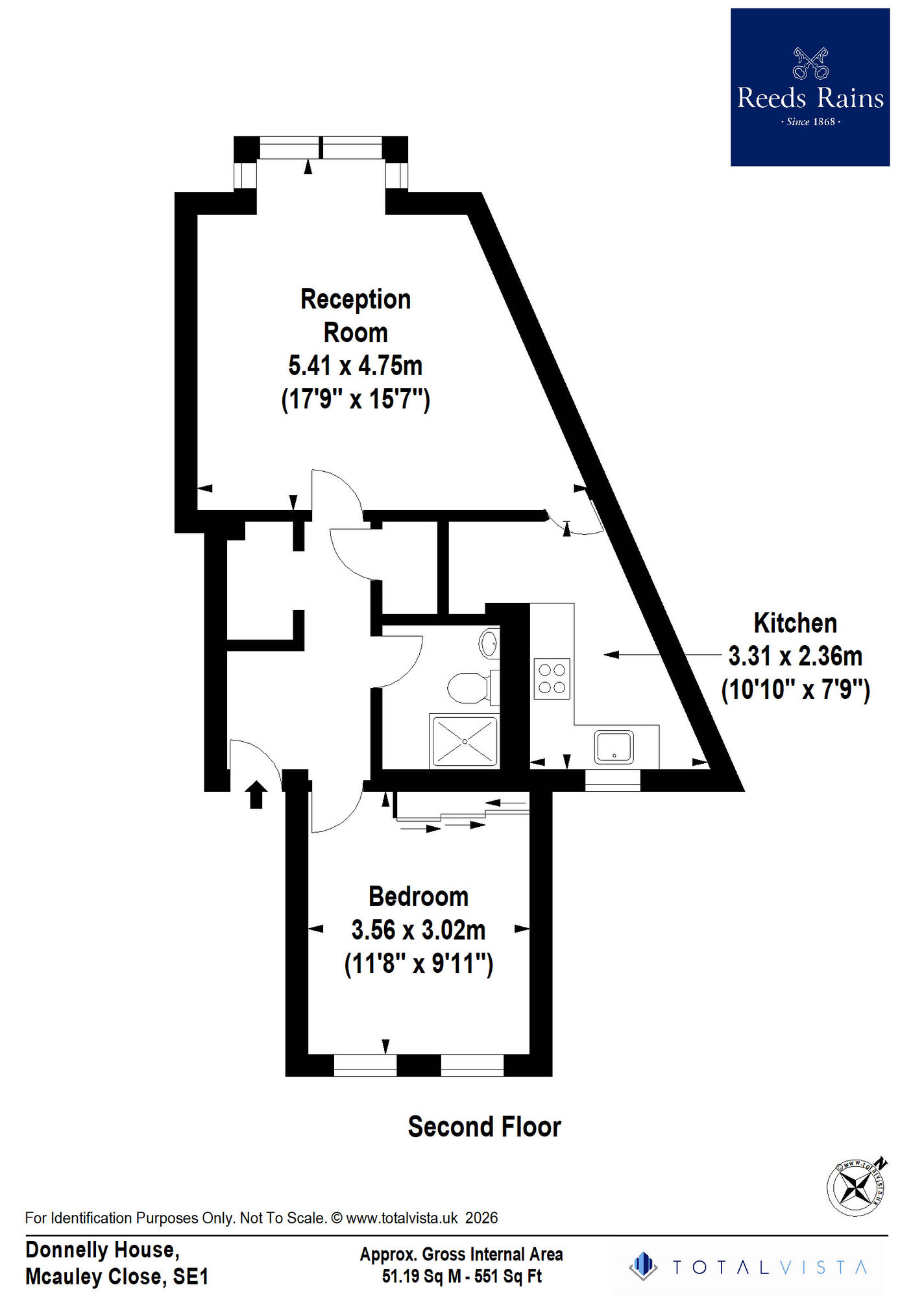 Floorplan of 1 bedroom Flat for sale, McAuley Close, London, SE1