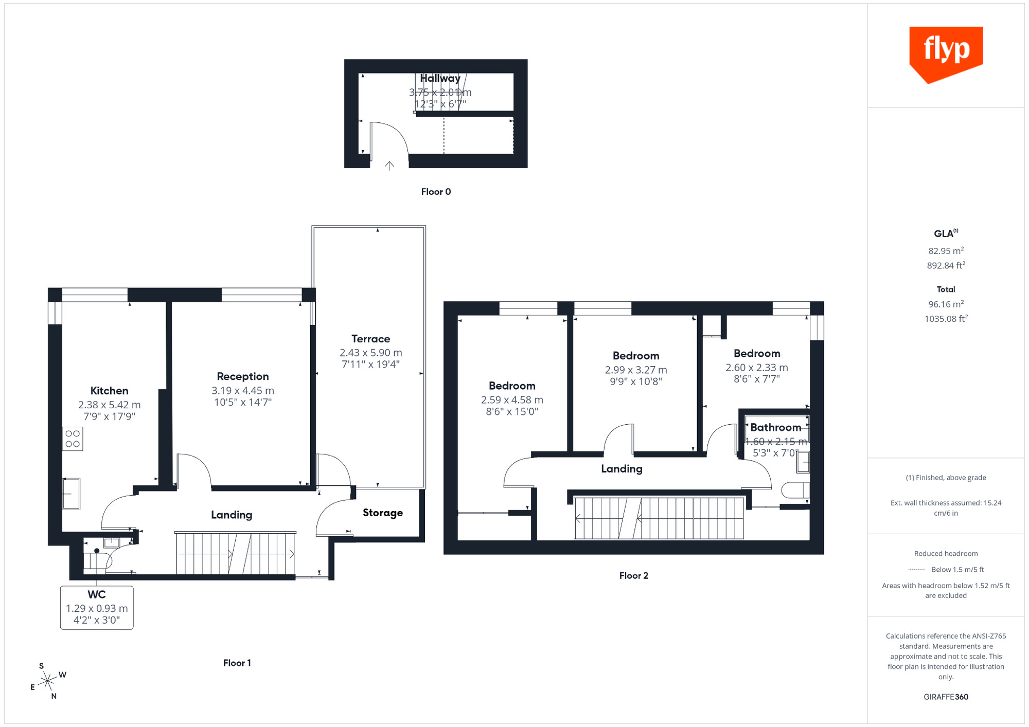 Floorplan of 3 bedroom Flat for sale, Belham Walk, London, SE5