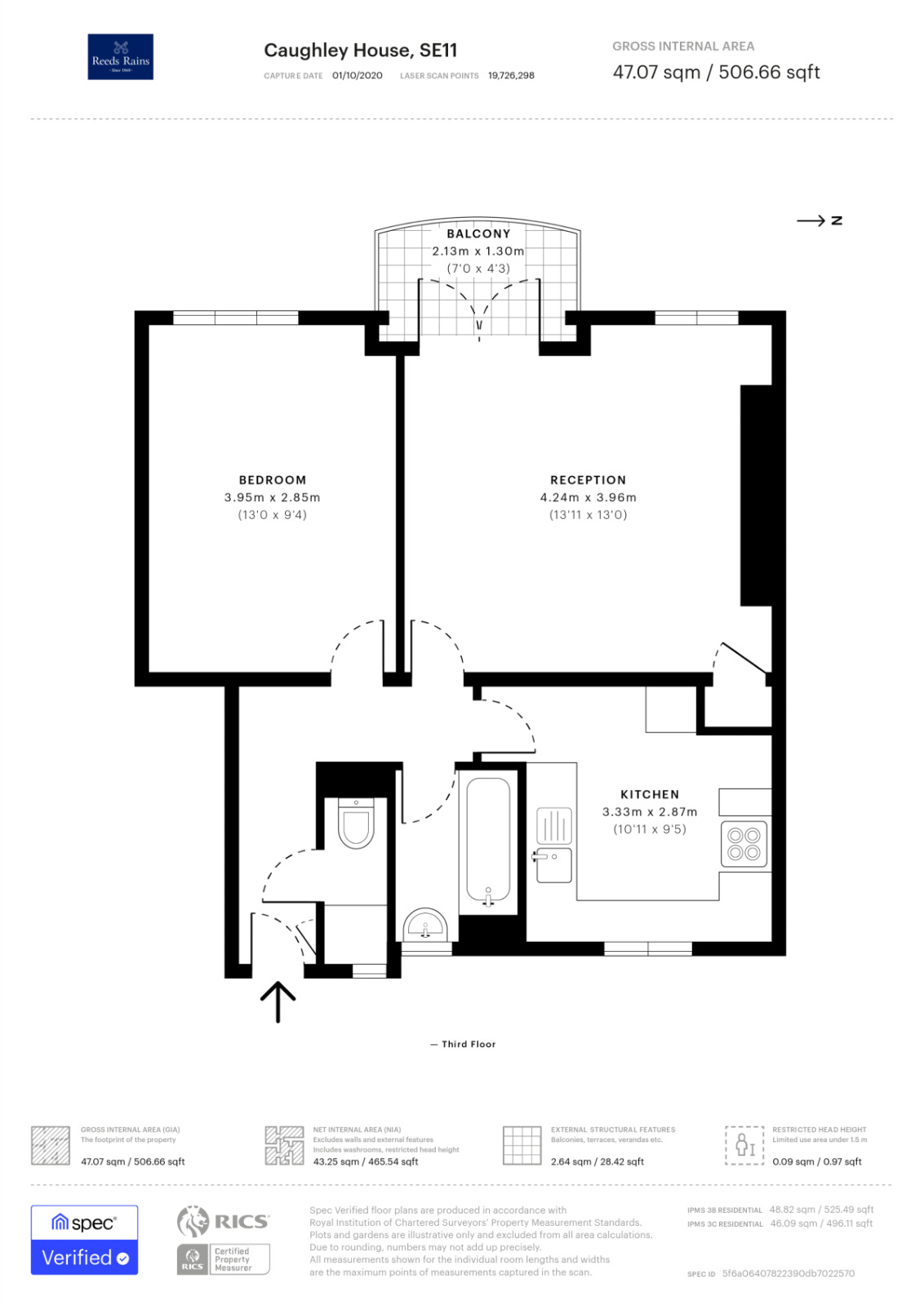 Floorplan of 1 bedroom Flat to rent, Lambeth Walk, London, SE11