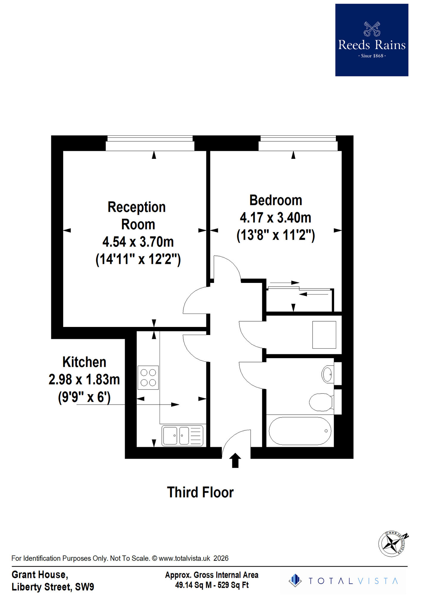 Floorplan of 1 bedroom Flat for sale, Liberty Street, London, SW9