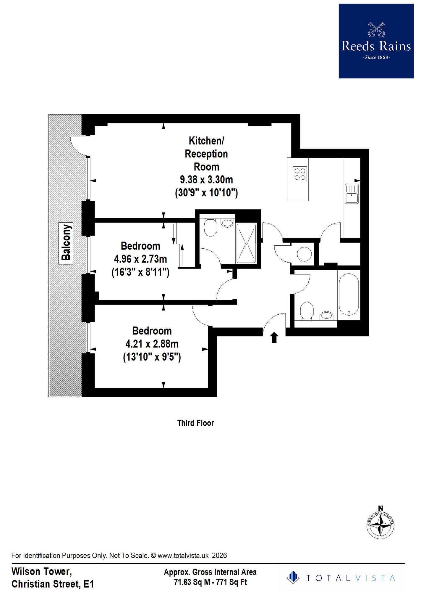 Floorplan of 2 bedroom Flat to rent, Christian Street, London, E1