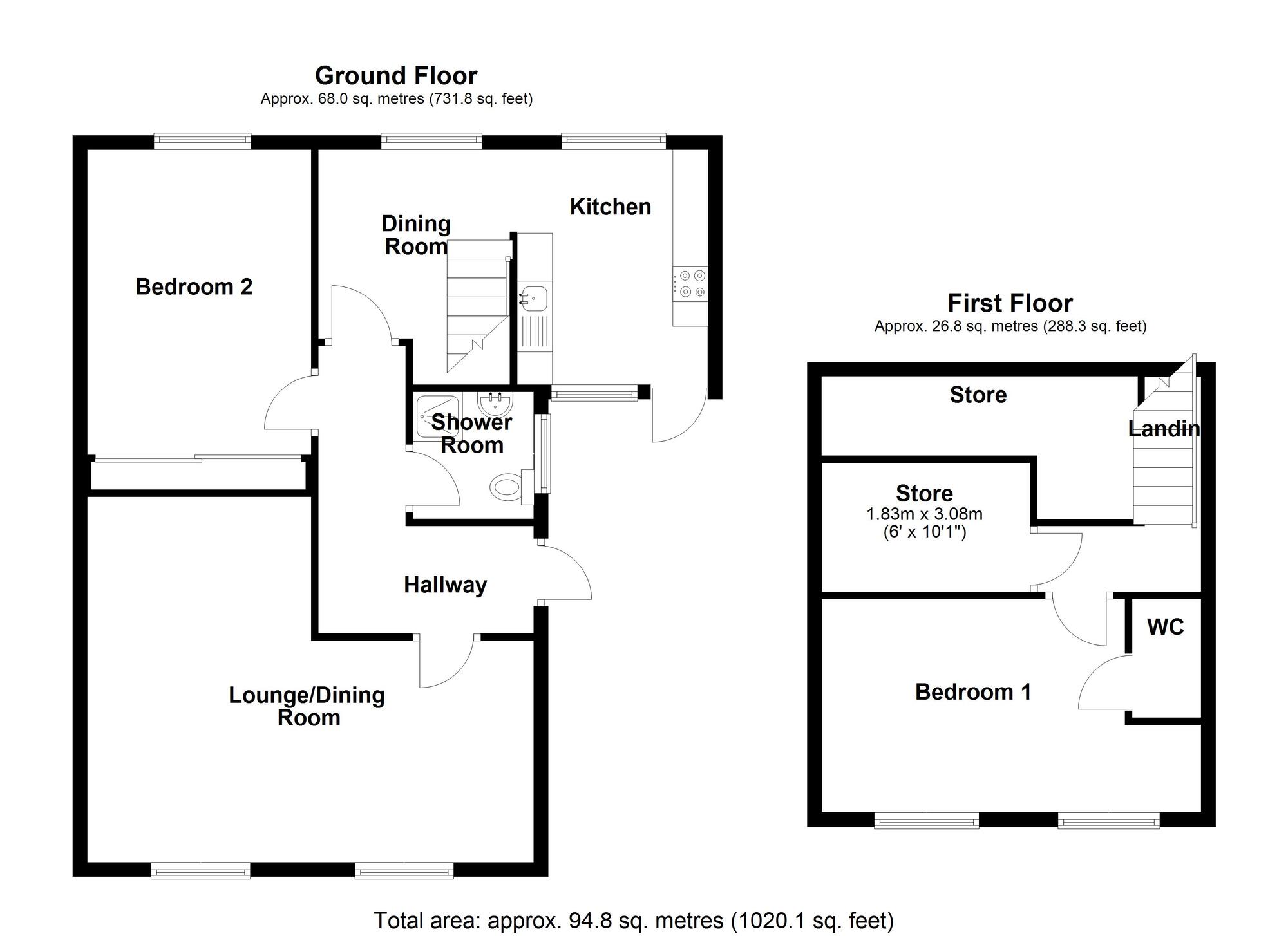 Floorplan of 2 bedroom Semi Detached Bungalow for sale, Stare Green, Coventry, West Midlands, CV4