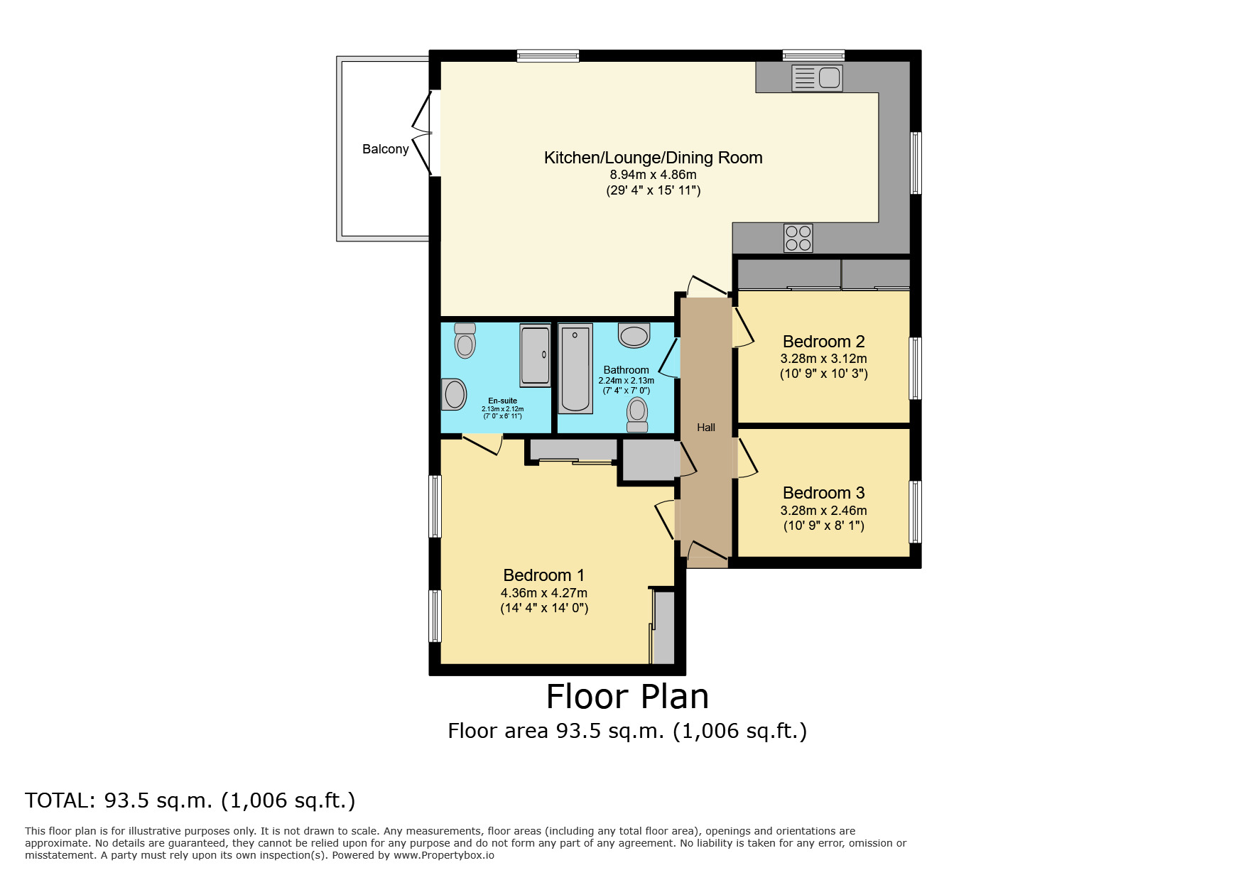 Floorplan of 3 bedroom  Flat for sale, Warwick Road, Kenilworth, Warwickshire, CV8