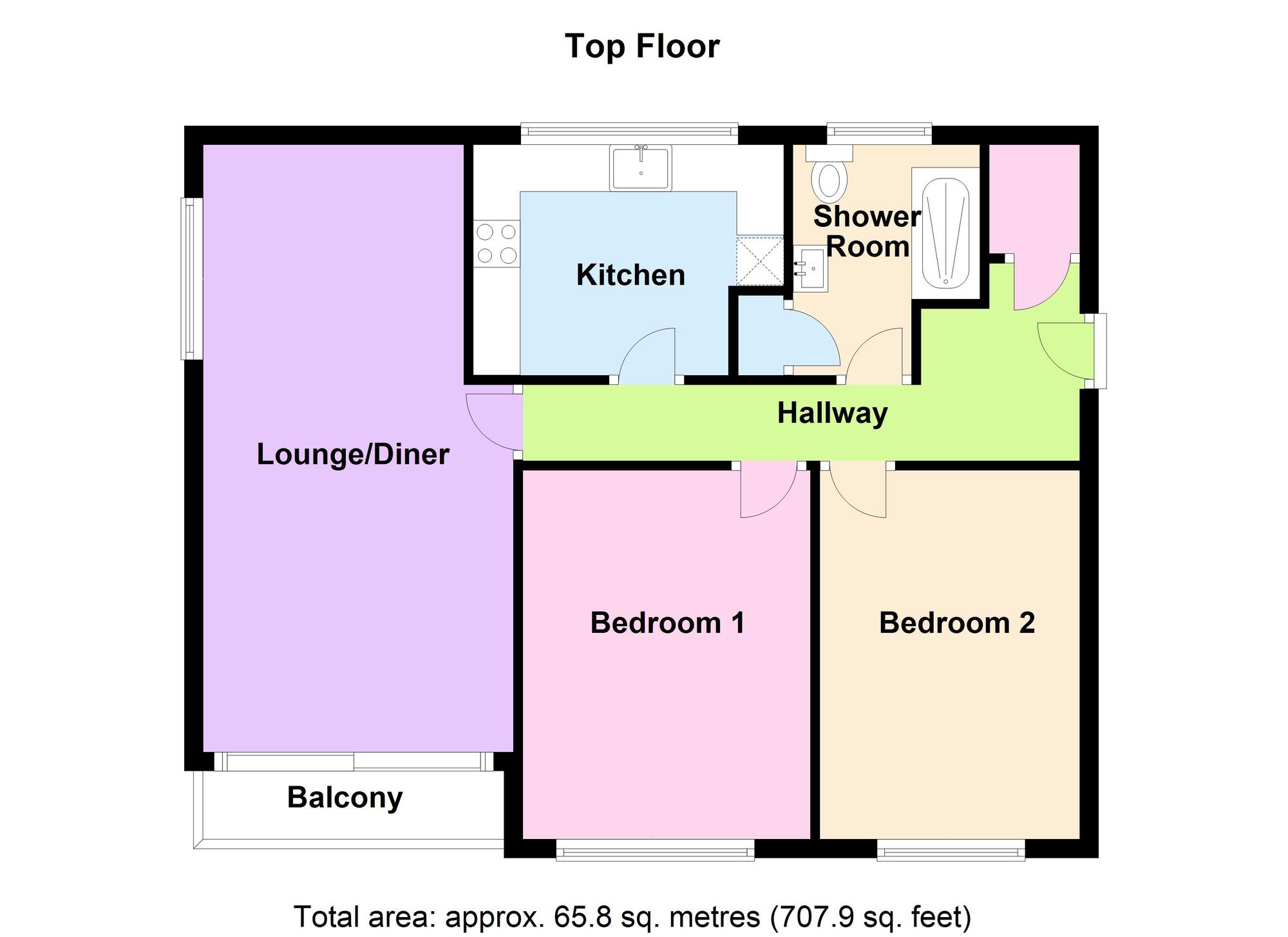 Floorplan of 2 bedroom  Flat for sale, St. Marys Road, Leamington Spa, Warwickshire, CV31