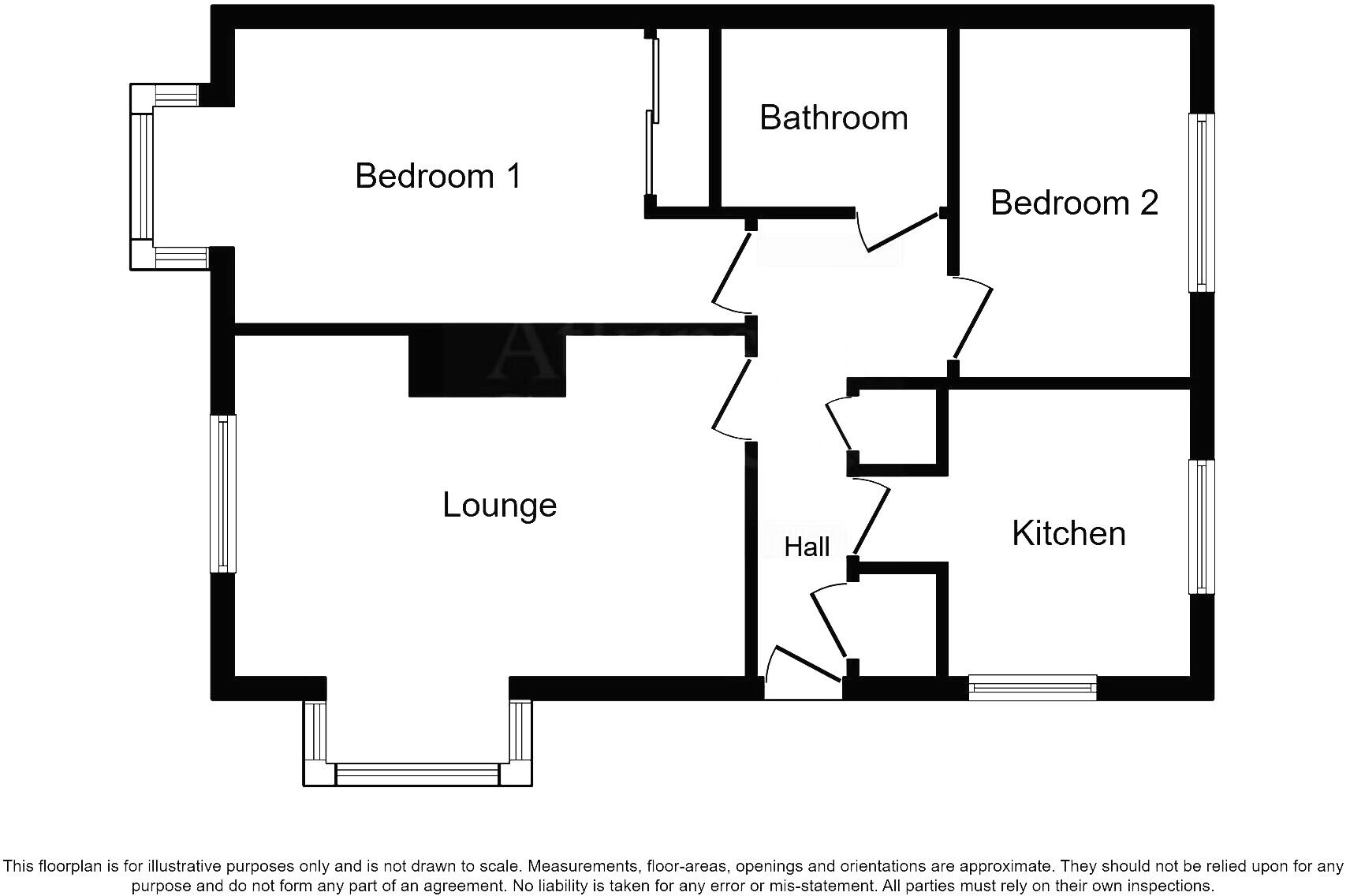 Floorplan of 2 bedroom Semi Detached Bungalow for sale, Ashdene Gardens, Kenilworth, Warwickshire, CV8