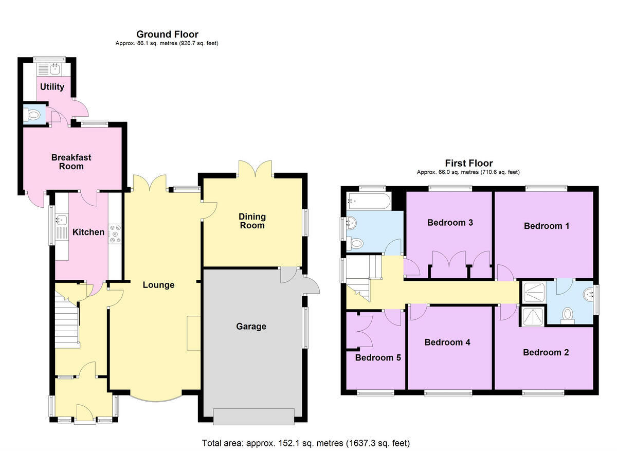 Floorplan of 5 bedroom Detached House for sale, Keeling Road, Kenilworth, Warwickshire, CV8