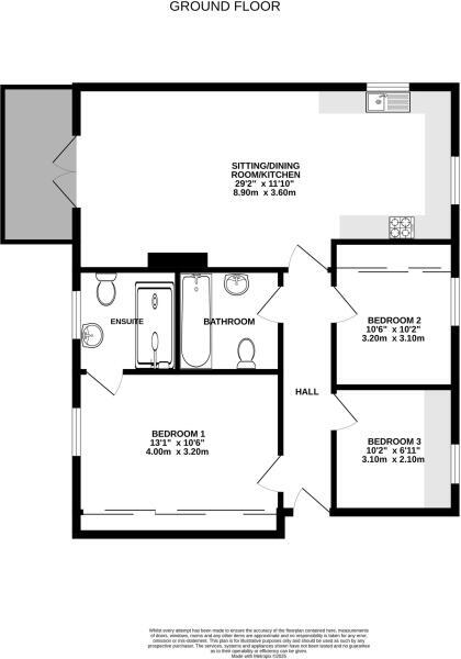 Floorplan of 3 bedroom  Flat for sale, Warwick Road, Kenilworth, Warwickshire, CV8