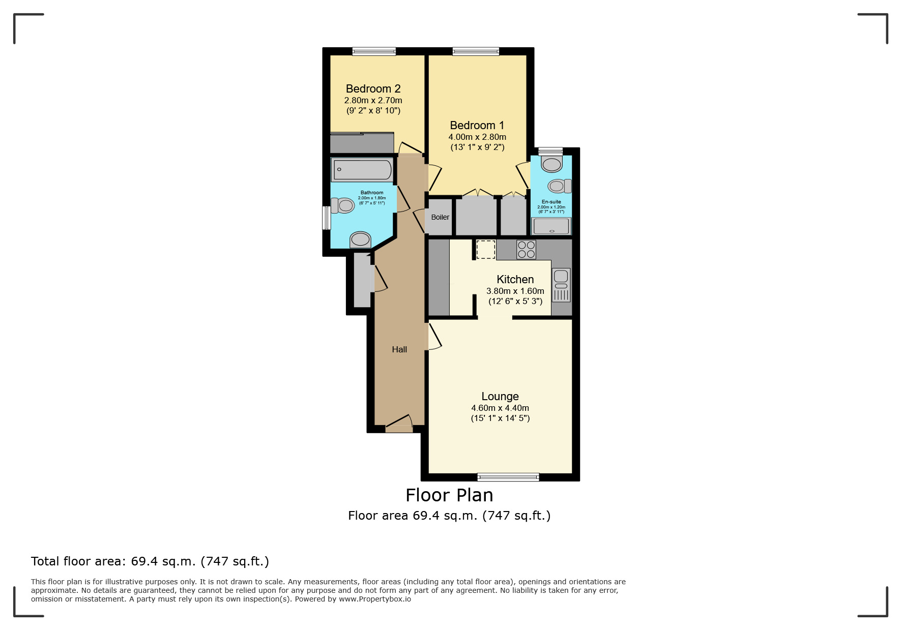 Floorplan of 2 bedroom  Flat for sale, Fennyland Lane, Kenilworth, Warwickshire, CV8