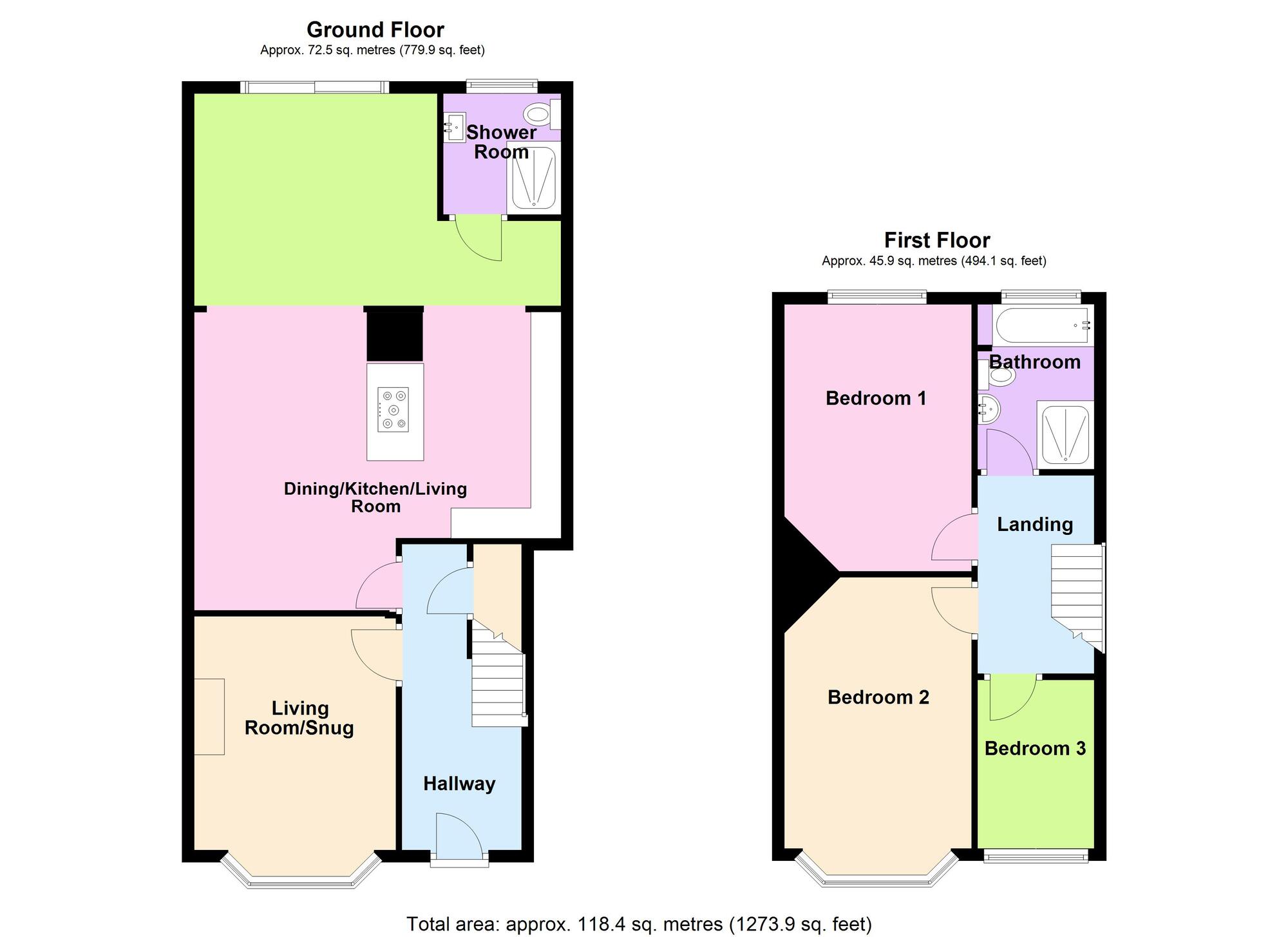 Floorplan of 3 bedroom Semi Detached House for sale, Cape Road, Warwick, Warwickshire, CV34