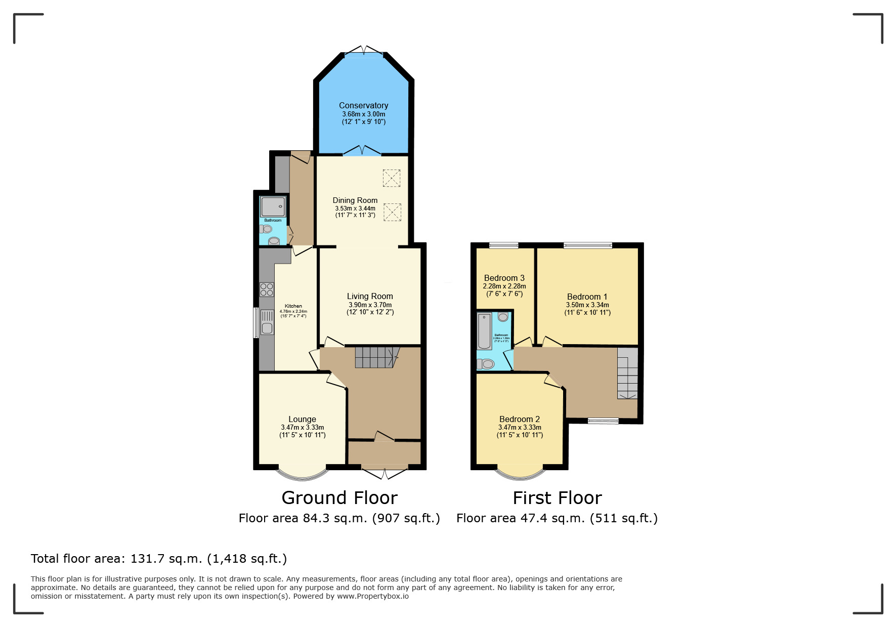 Floorplan of 3 bedroom Semi Detached House for sale, Oxford Road, Ryton on Dunsmore, Warwickshire, CV8