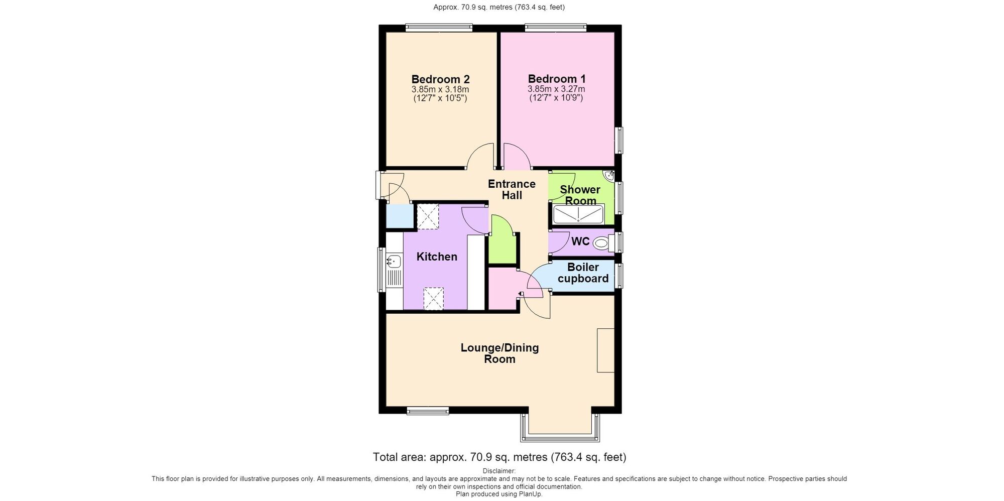 Floorplan of 2 bedroom Flat for sale, Whites Row, Kenilworth, Warwickshire, CV8