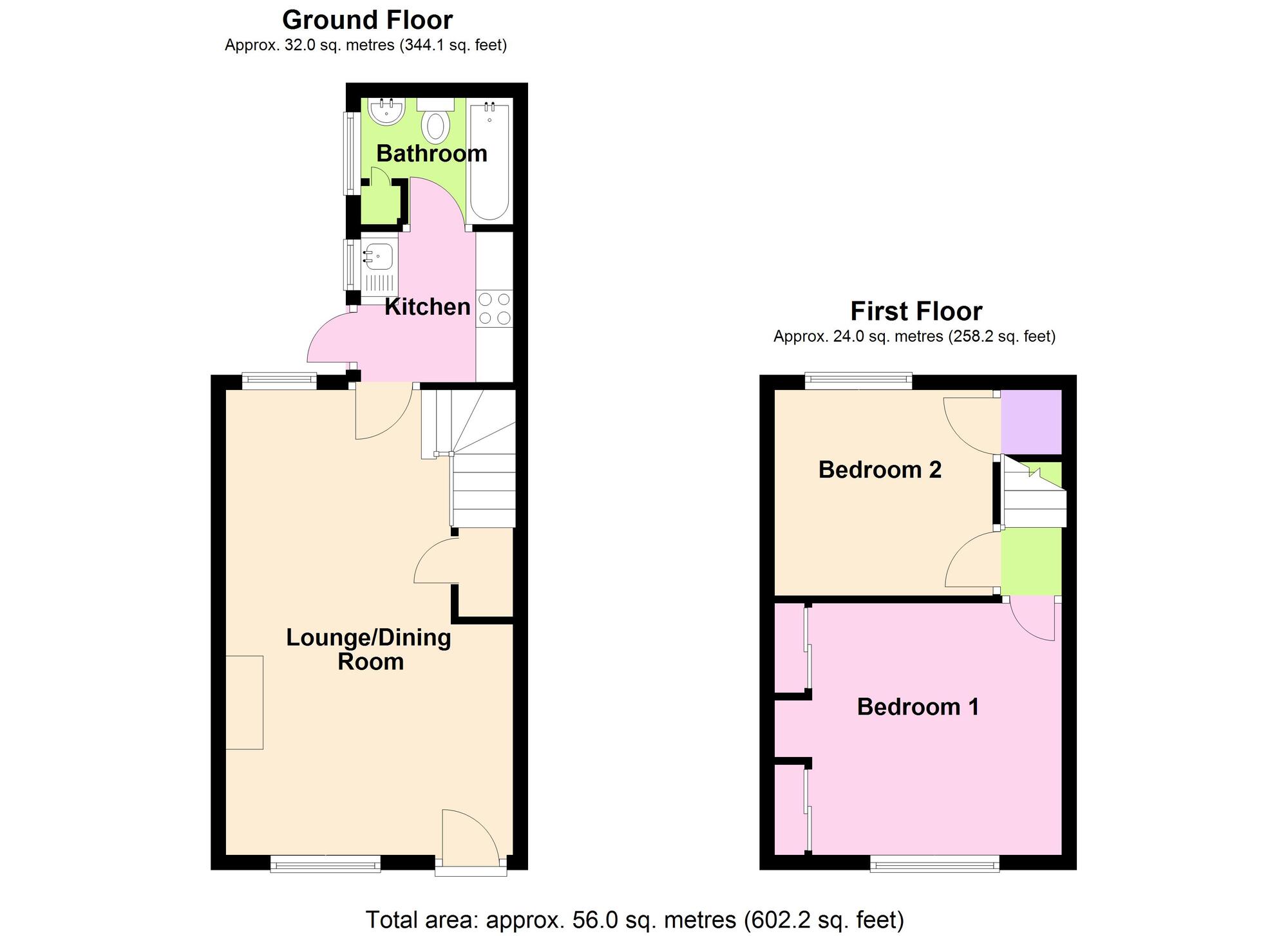 Floorplan of 2 bedroom Mid Terrace House for sale, Henry Street, Kenilworth, Warwickshire, CV8